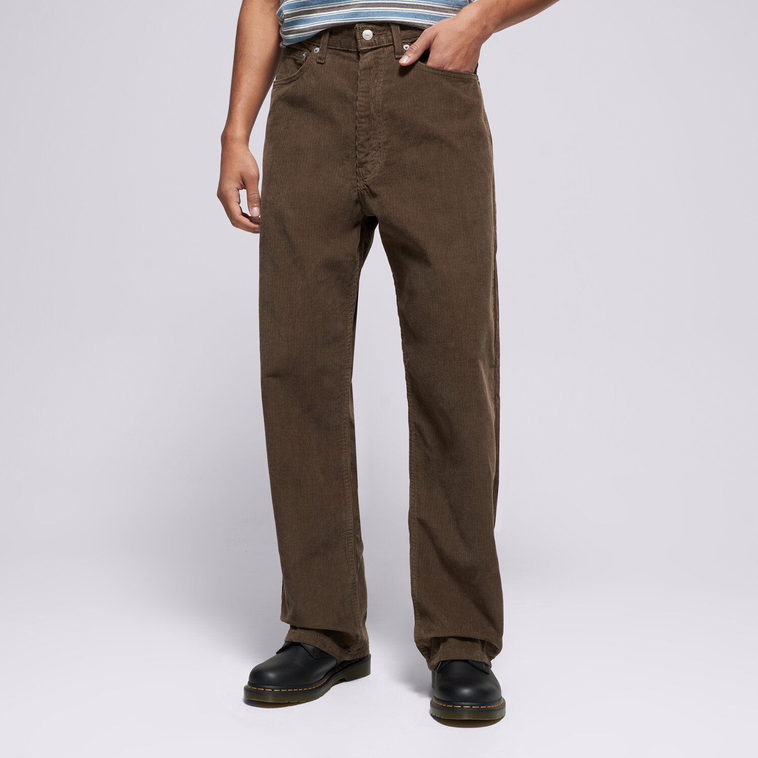 pánské kalhoty LEVI'S KALHOTY  565 LOOSE STRAIGHT BROWNS A7221-0058 HNĚDÁ