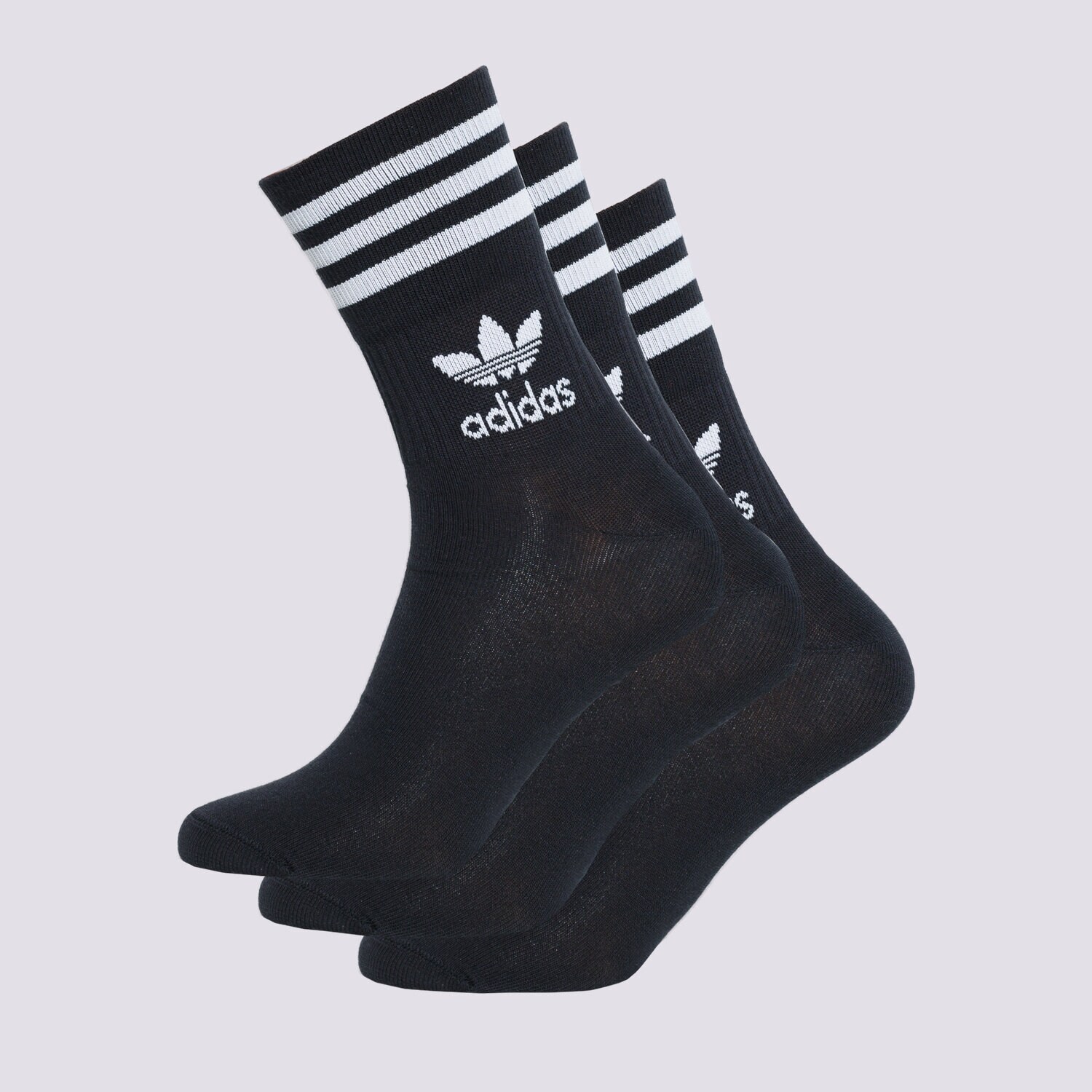 dámské ponožky ADIDAS 3 PACK SOLID MID CREW SOCKS  GD3576 ČERNÁ