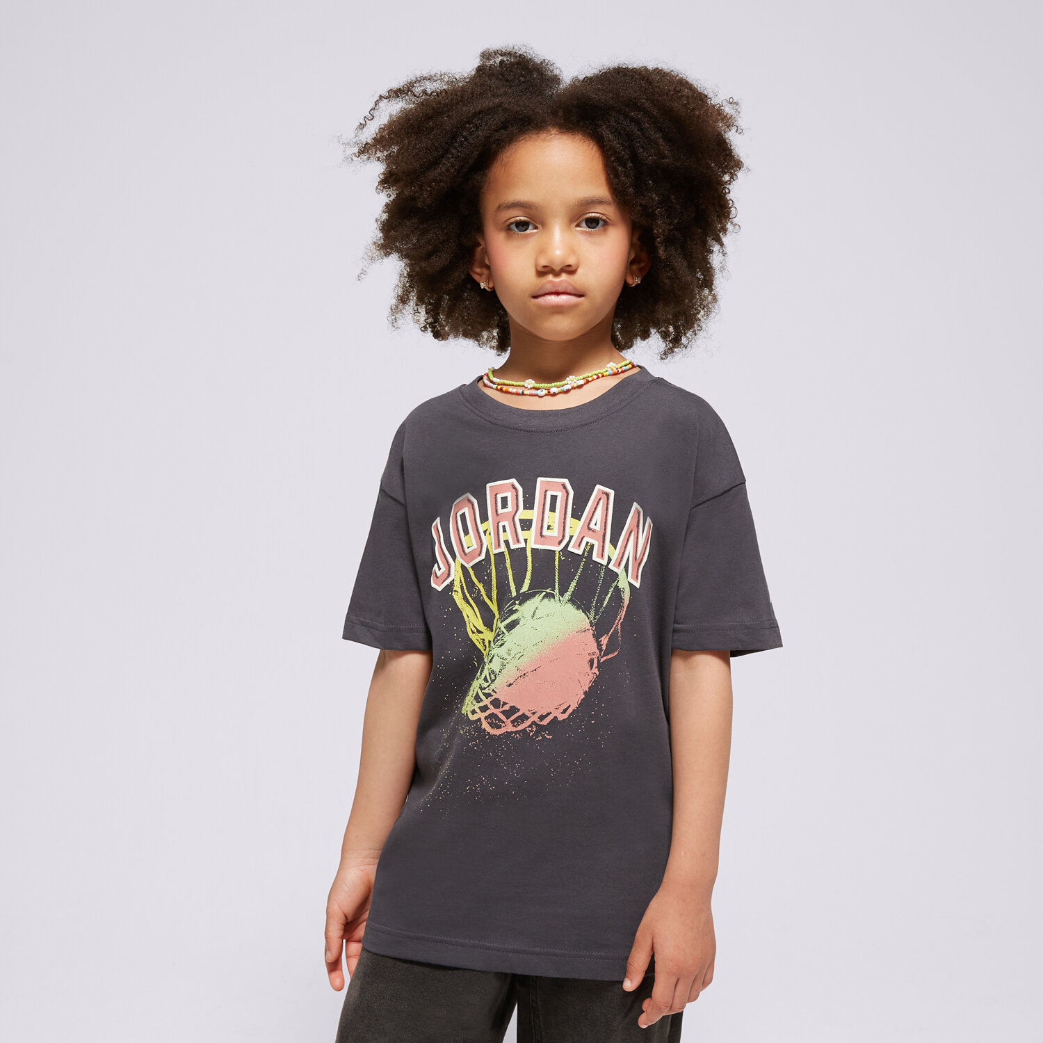 dětské tričko JORDAN TRIČKO JORDAN HOOP STYLE SS TEE GIRL 45C991-693 ČERNÁ