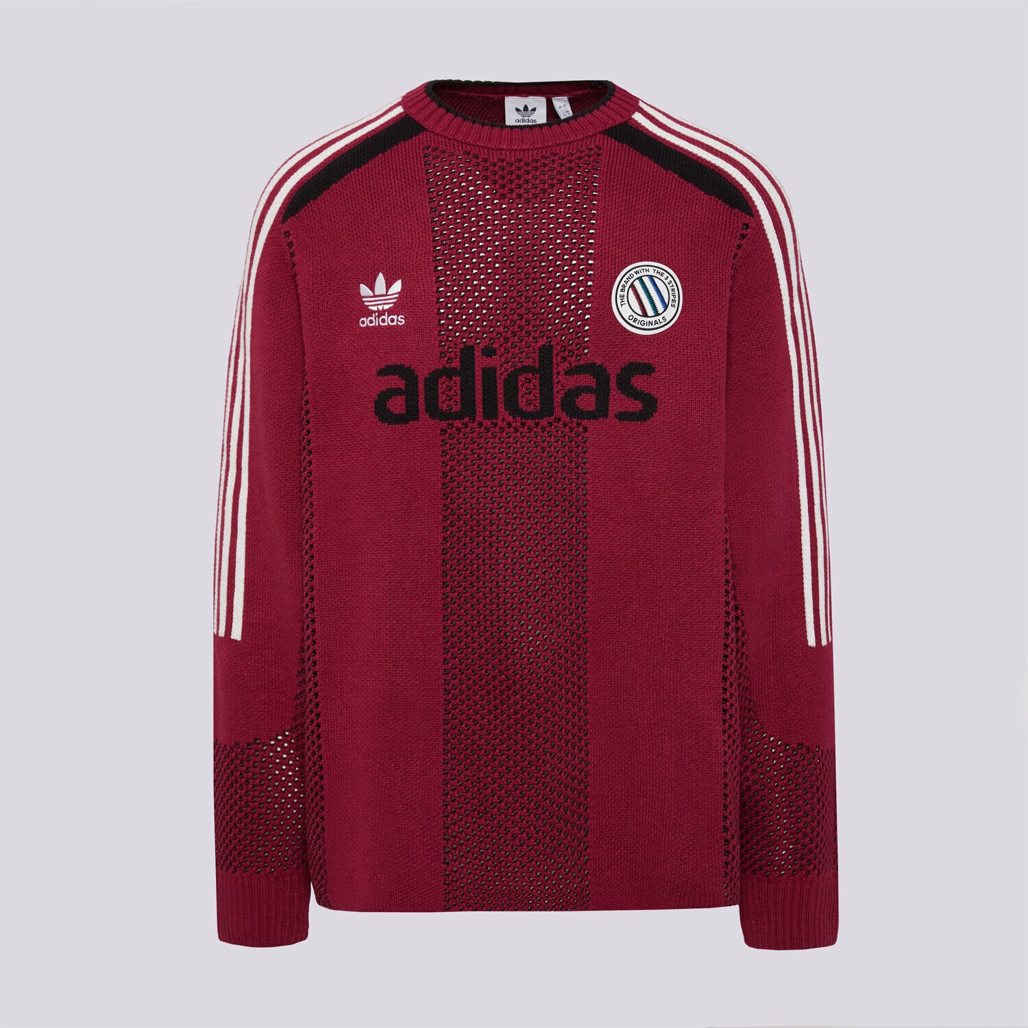 pánská mikina ADIDAS SVETR PULLOVER (LONG SLEEVE) KQ5086 BORDOVÁ
