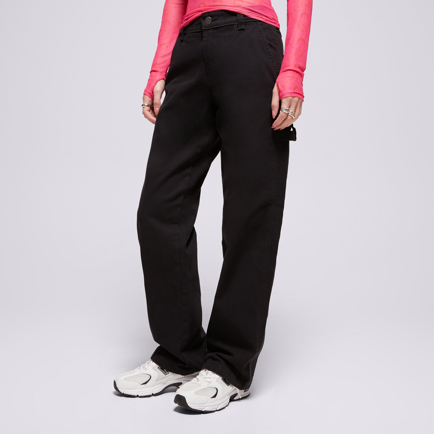 dámské kalhoty DICKIES KALHOTY  DICKIES DUCK CANVAS CARPENTER PANT W DK0A886TBLK1 ČERNÁ