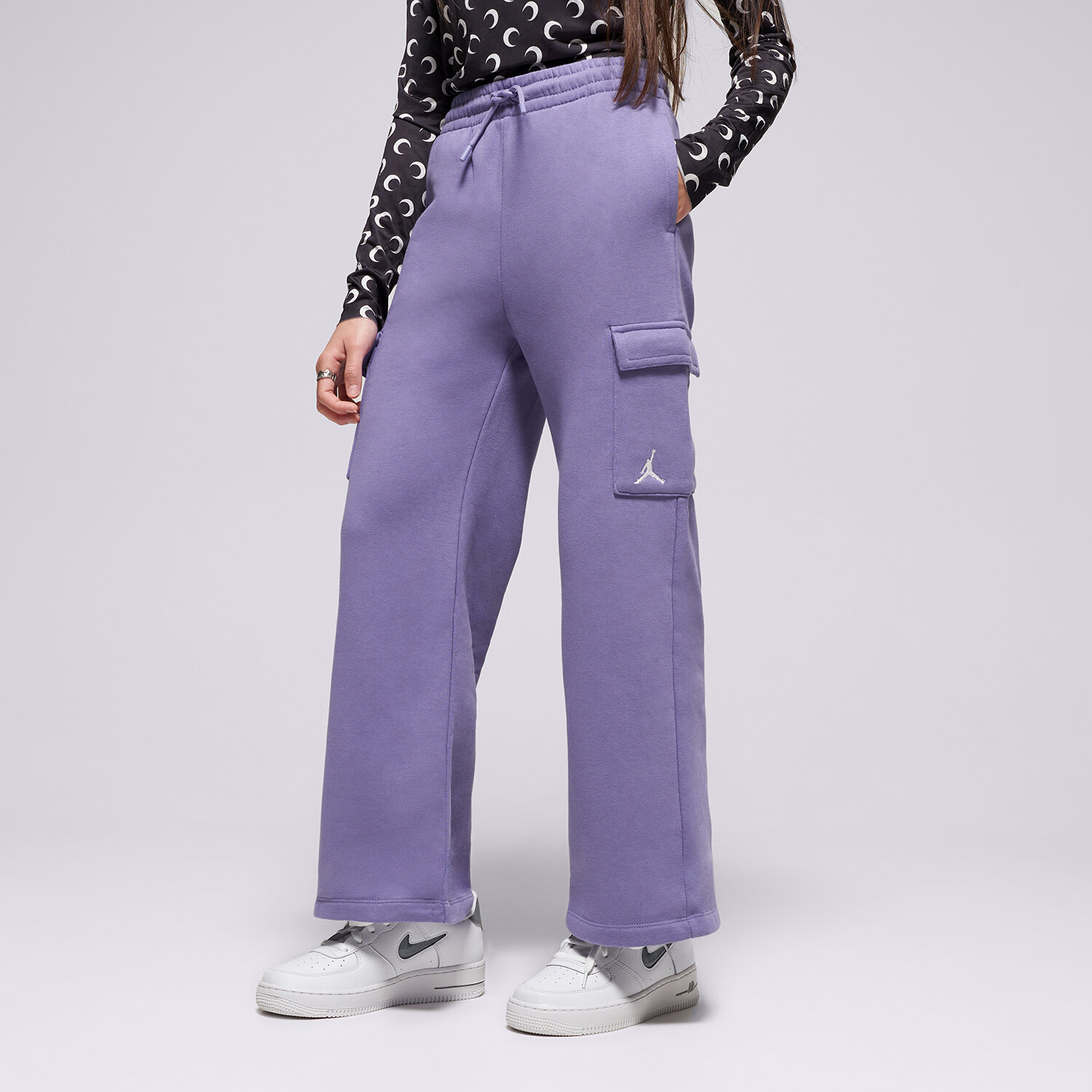 dětské kalhoty JORDAN KALHOTY  JDG WJ BRKN FLC CARGO PANT BOY 45F142-PAP FIALOVÁ