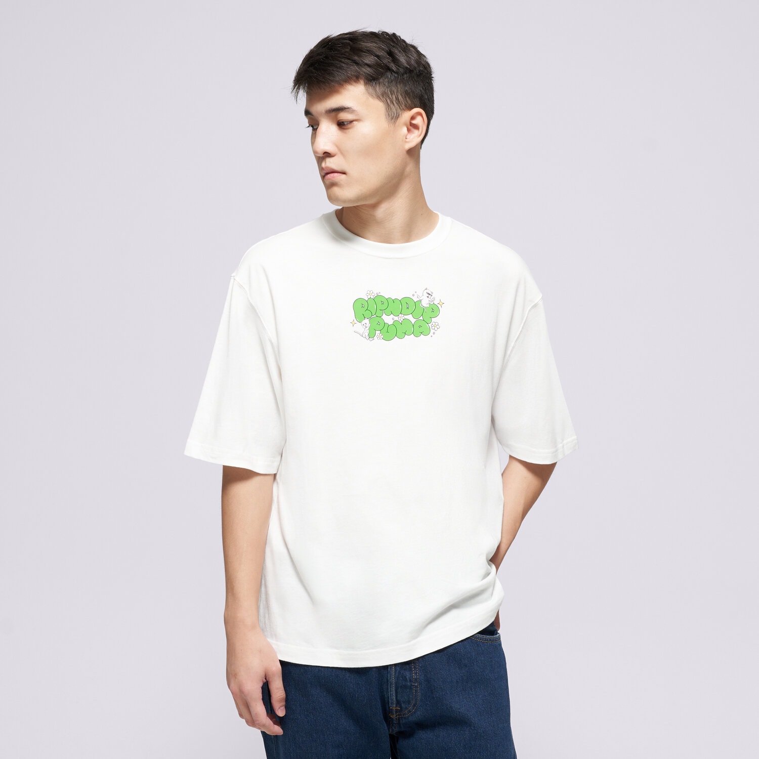 pánské tričko PUMA TRIČKO PUMA X RIPNDIP BOXY GRAPHIC TEE 632413 02 BÍLÁ