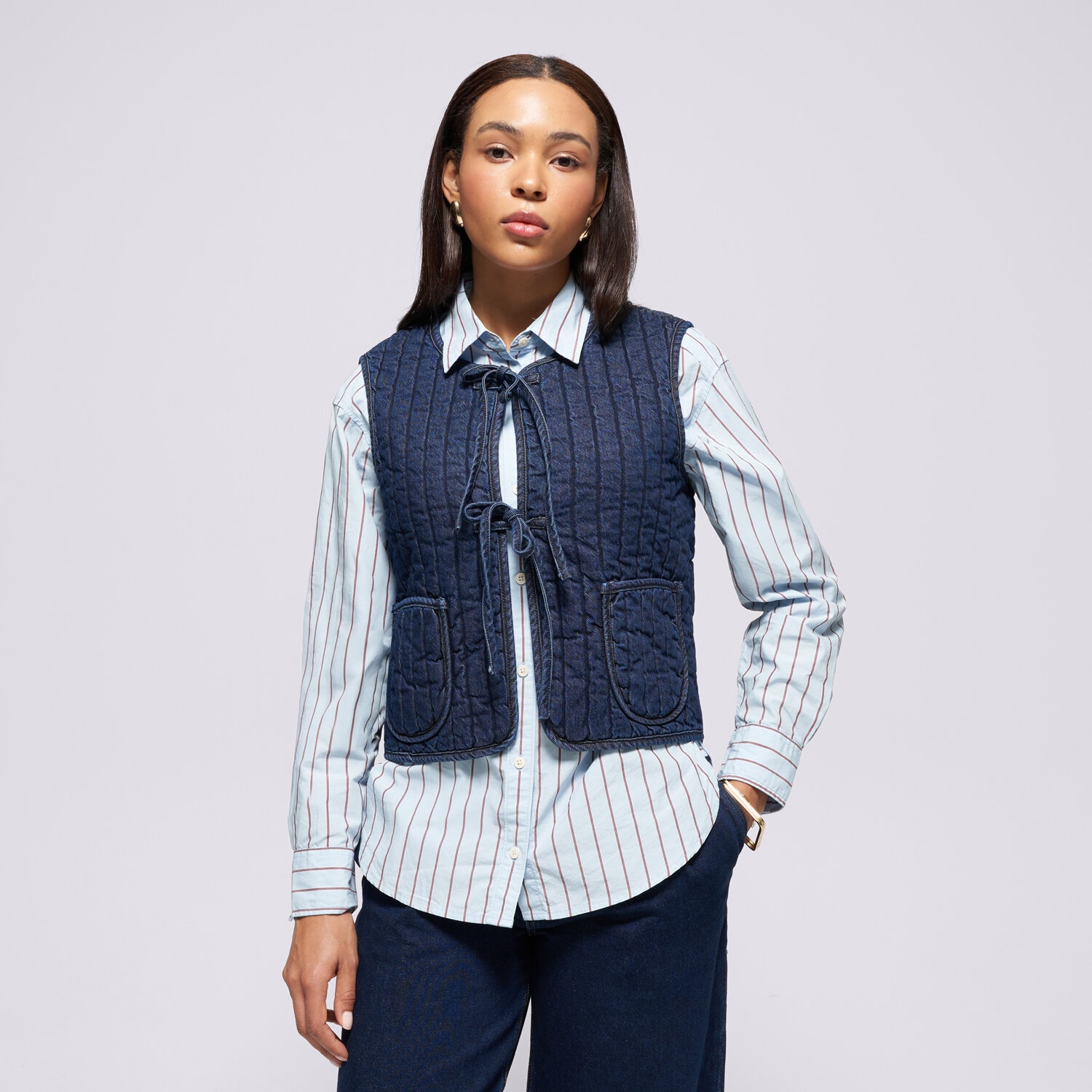 dámska vesta LEVI'S VESTA LOTTIE LINER VEST DARK INDIGO FLAT FINISH 003G3-0000 TMAVOMODRÁ