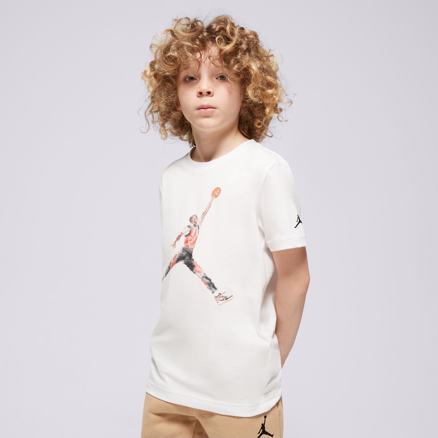 dětské tričko JORDAN TRIČKO WATERCOLOR JUMPMAN S/S TEE BOY 95C900-001 BÍLÁ