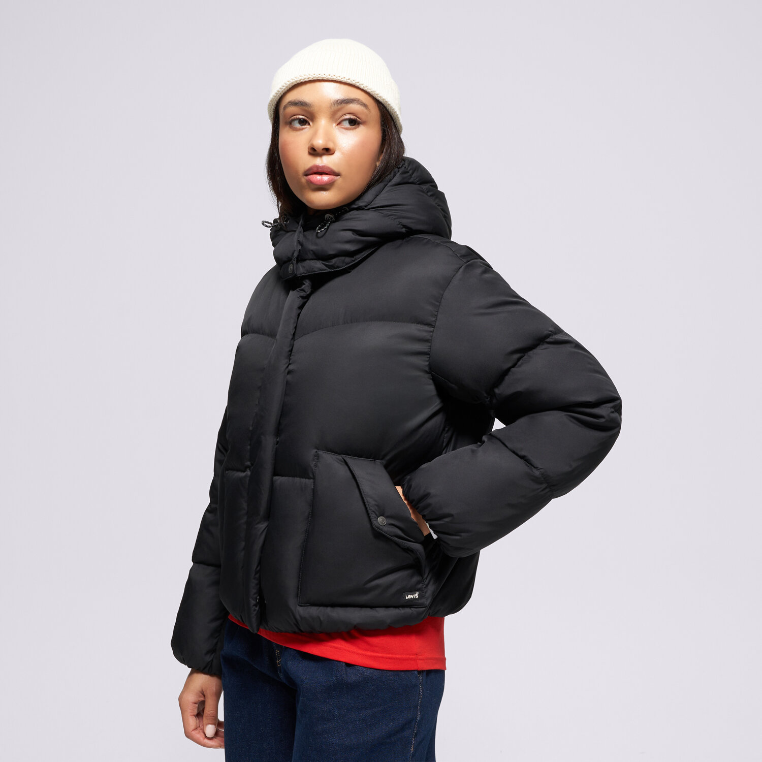dámská zimní bunda LEVI'S BUNDA ZIMNÍ WESTERN BUBBLE SHORTIE BLACK  003MD-0001 ČERNÁ