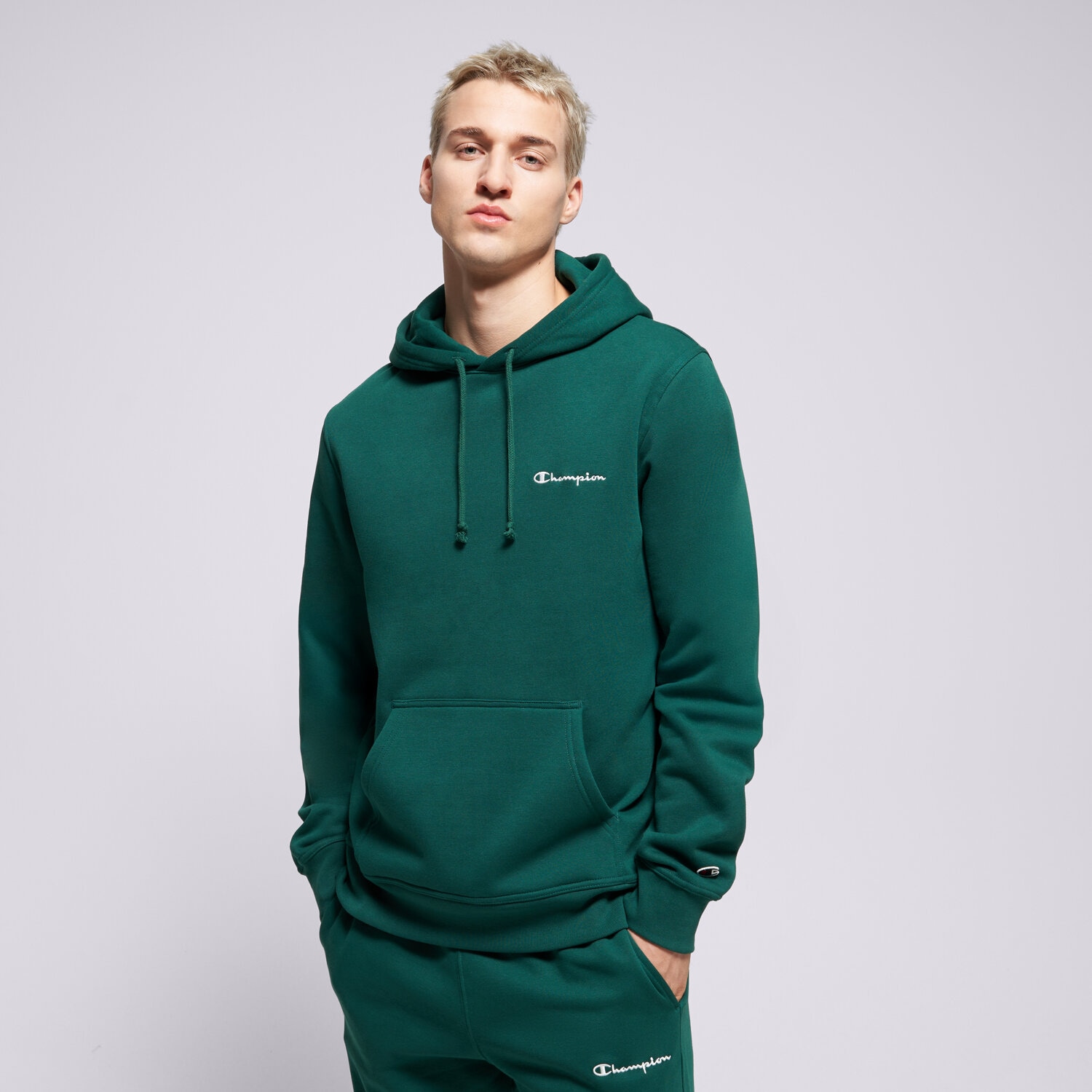 pánská mikina CHAMPION MIKINA S KAPUCÍ HOODED SWEATSHIRT 221790GS584 ZELENÁ
