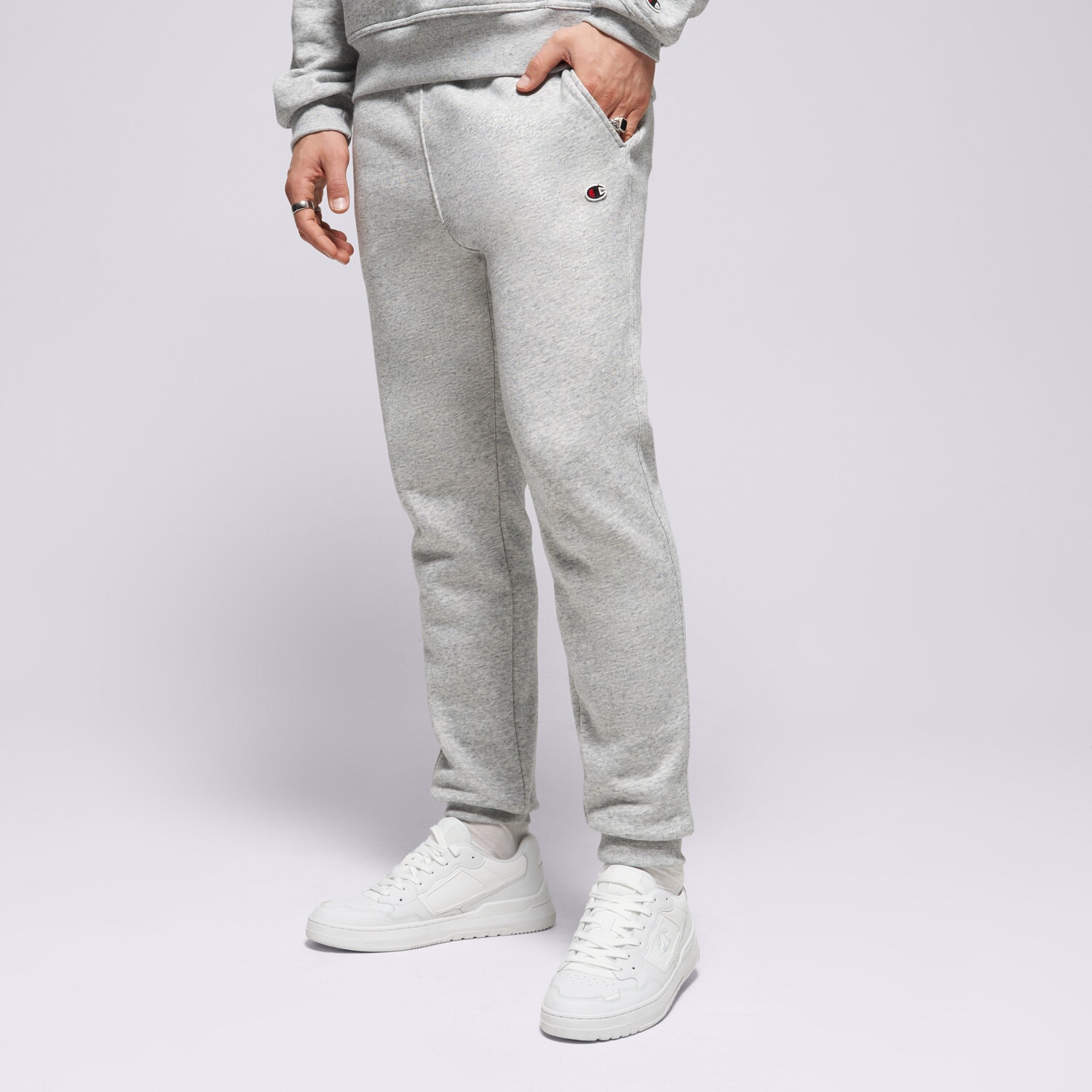 pánské kalhoty CHAMPION KALHOTY  RIB CUFF PANTS 220299EM021 ŠEDÁ