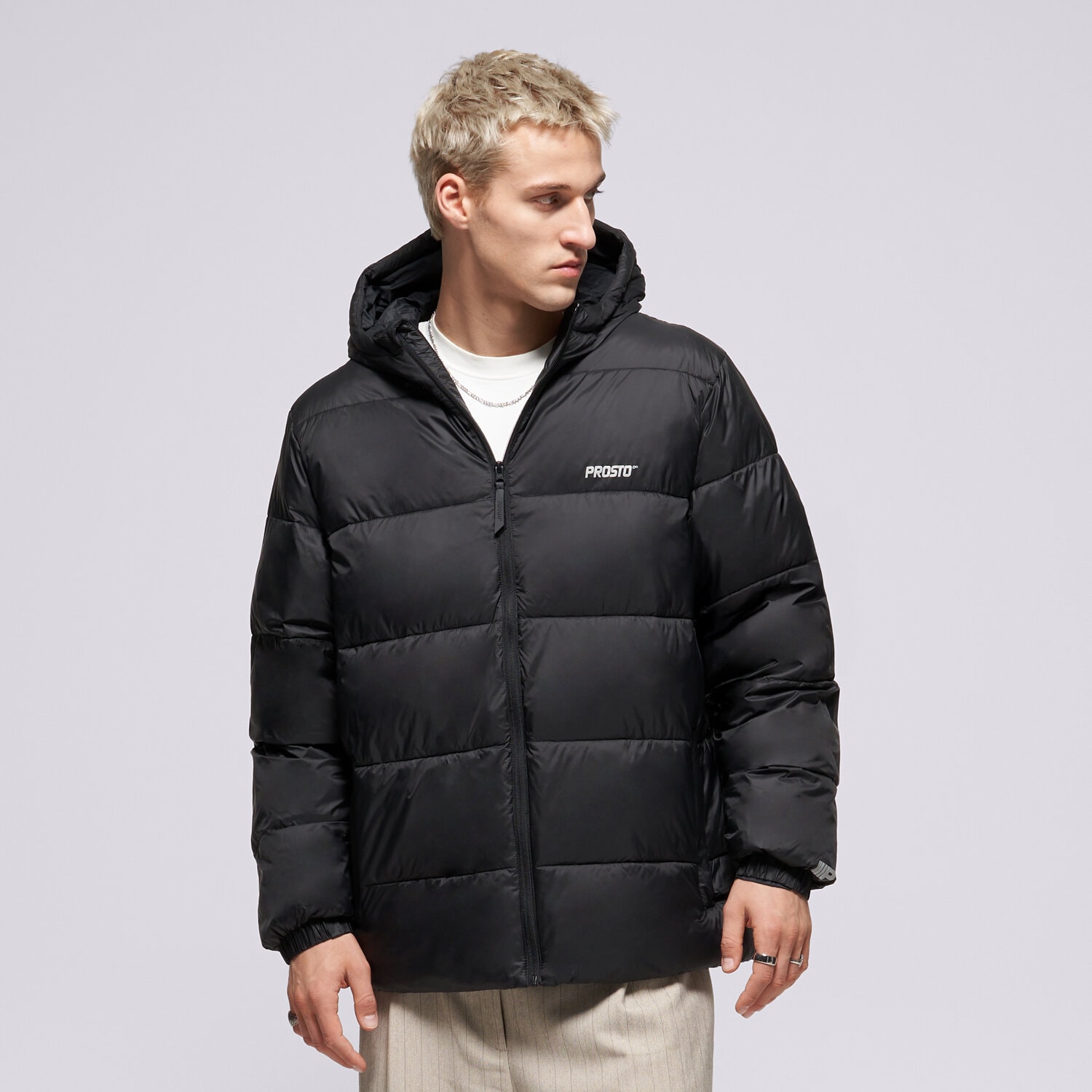 pánská zimní bunda PROSTO BUNDA ZIMNÍ PUFFER JACKET 404 BLACK KL252MOUT2041 ČERNÁ