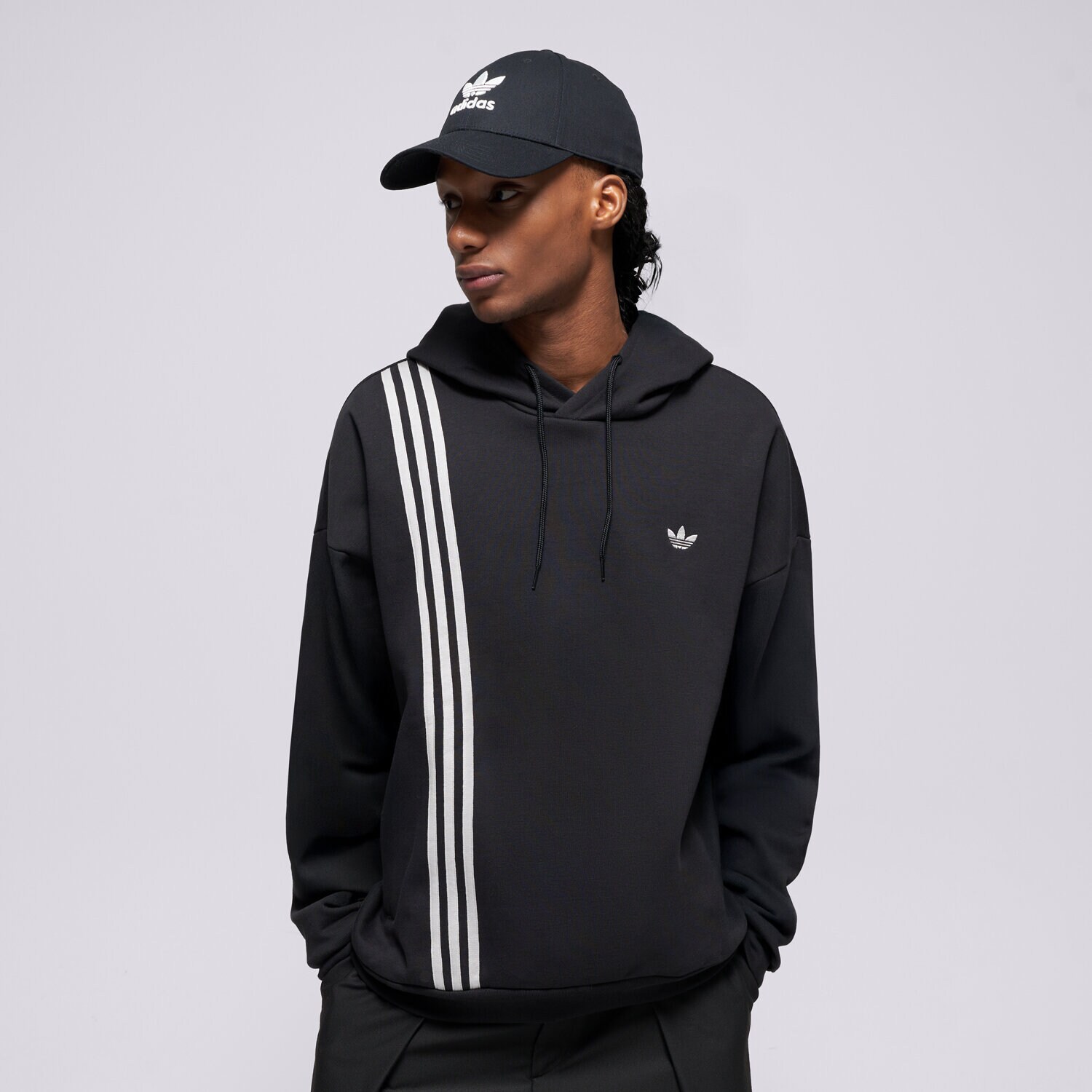 pánská mikina ADIDAS MIKINA S KAPUCÍ FRONT ST HD JV9879 ČERNÁ