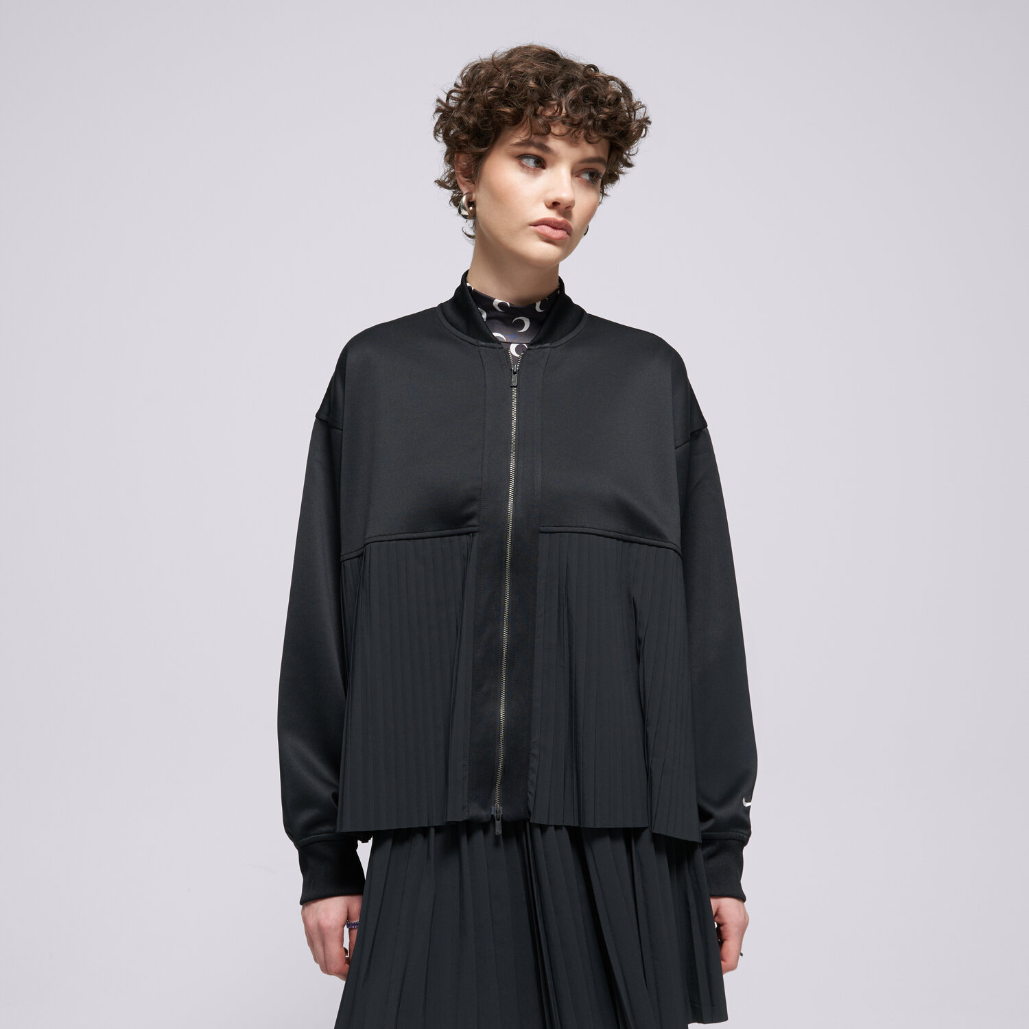 dámská mikina NIKE MIKINA ROZEPÍNACÍ W NSW PLEATED JKT IM7457-010 ČERNÁ