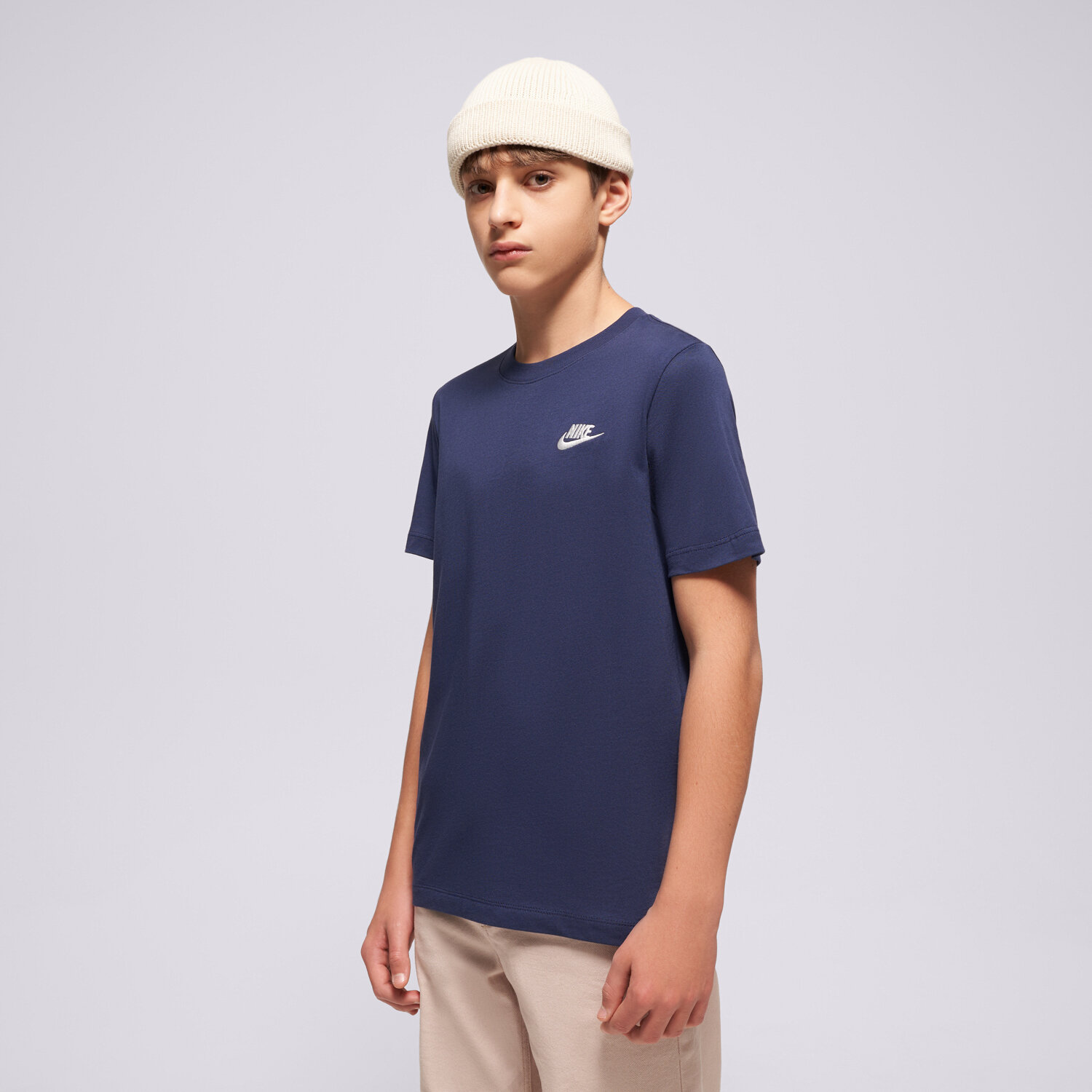 dětské tričko NIKE TRIČKO K NSW TEE EMB FUTURA LBR FZ5177-414 TMAVOMODRÁ