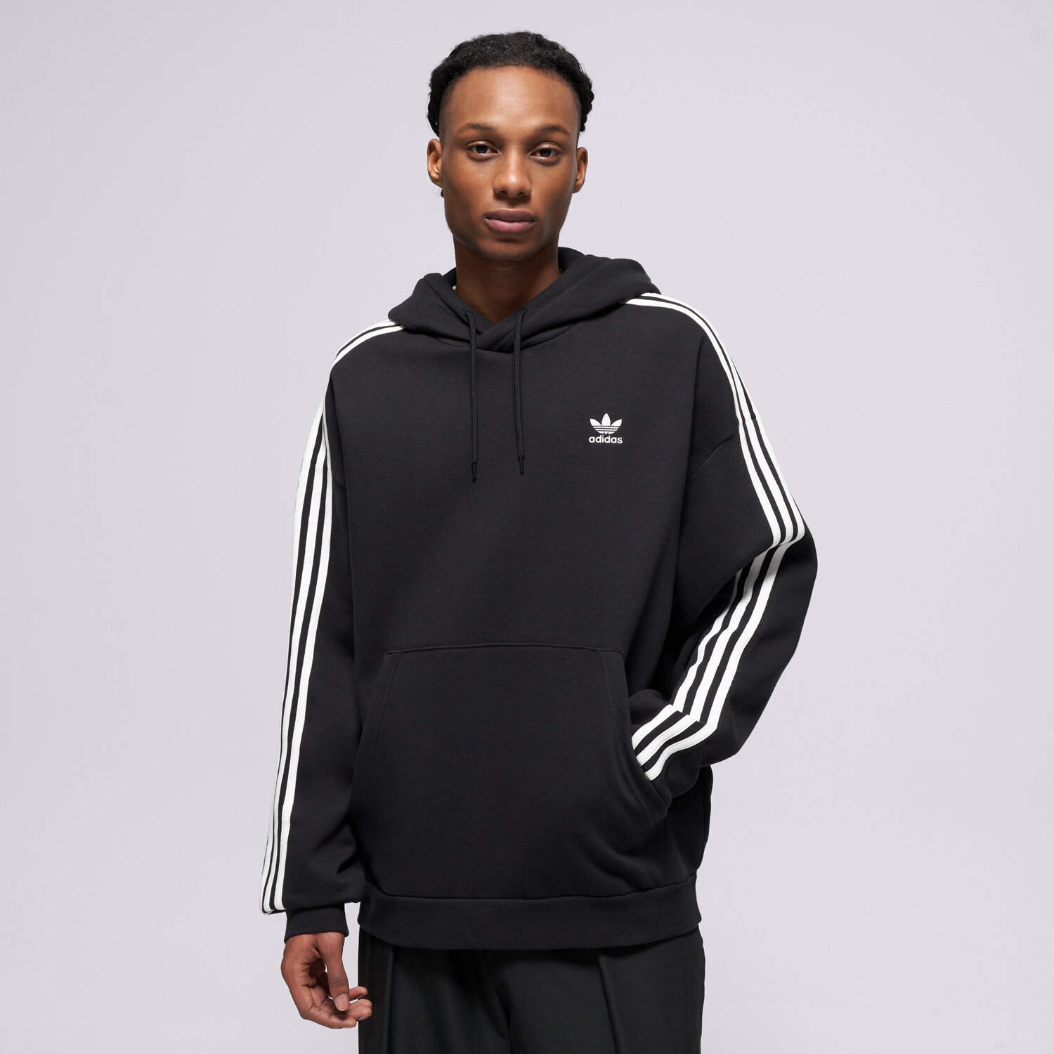 pánská mikina ADIDAS MIKINA S KAPUCÍ BAGGY HOODIE JC6251 ČERNÁ