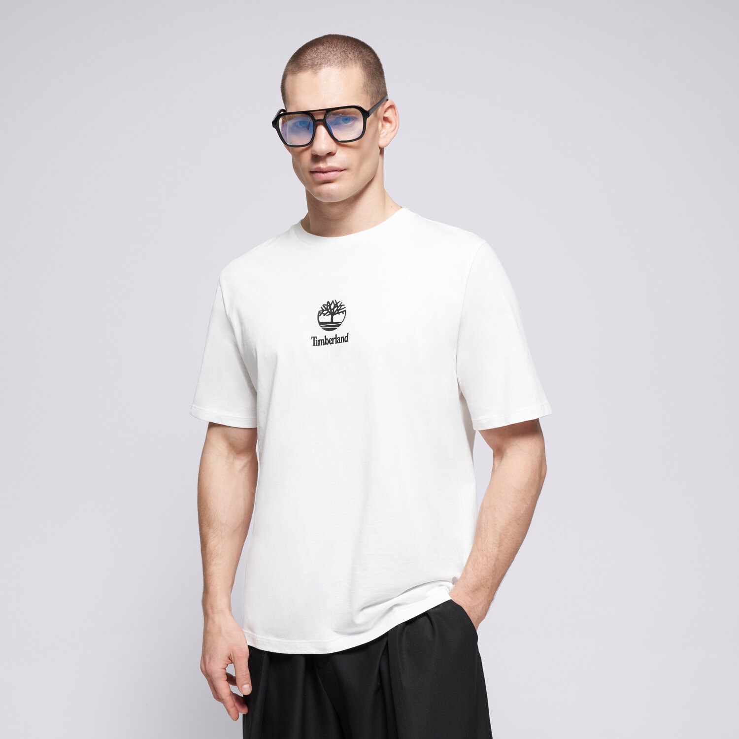 pánské tričko TIMBERLAND TRIČKO NEW SMALL LOGO PRINT TB0A6WWT1001 BÍLÁ