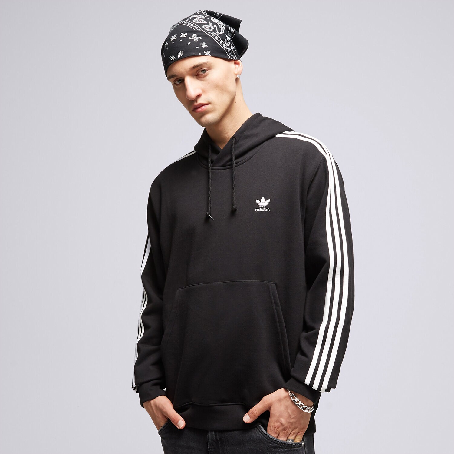pánská mikina ADIDAS MIKINA S KAPUCÍ 3-STRIPES HOODY IM2088 ČERNÁ