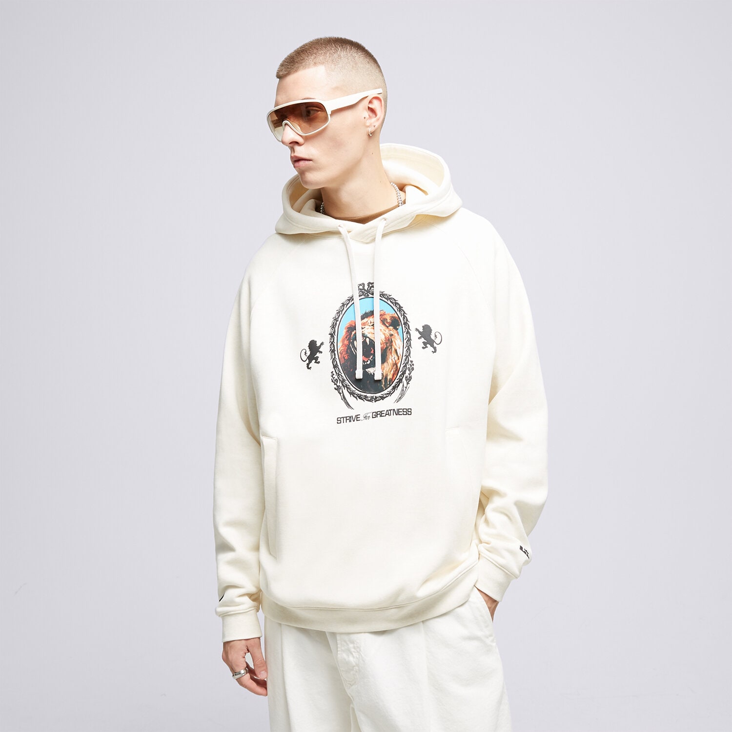 pánská mikina NIKE MIKINA S KAPUCÍ LJ M NK BRSH PO NBA FB7123-027 BÍLÁ