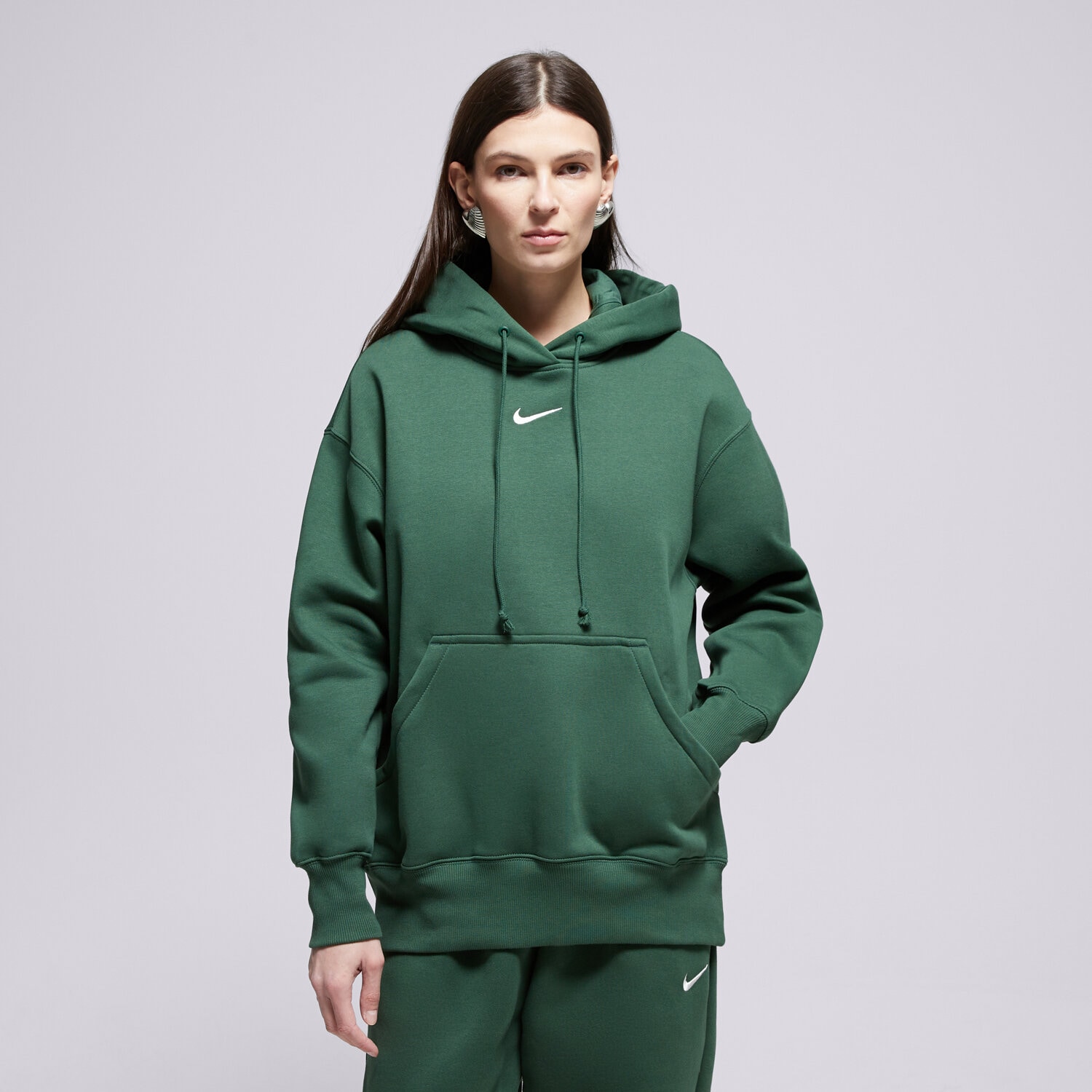 dámská mikina NIKE MIKINA S KAPUCÍ PHNX FLC OS HOODIE W NSW DQ5860-323 ZELENÁ