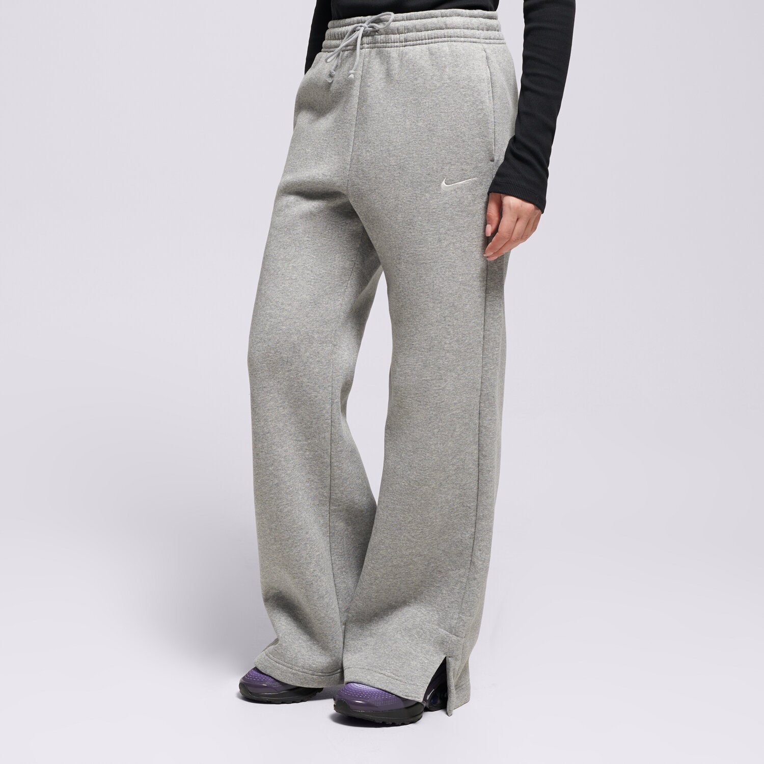 dámské kalhoty NIKE KALHOTY  PHNX FLC HR PANT WIDE 2 W NSW IH1011-063 ŠEDÁ