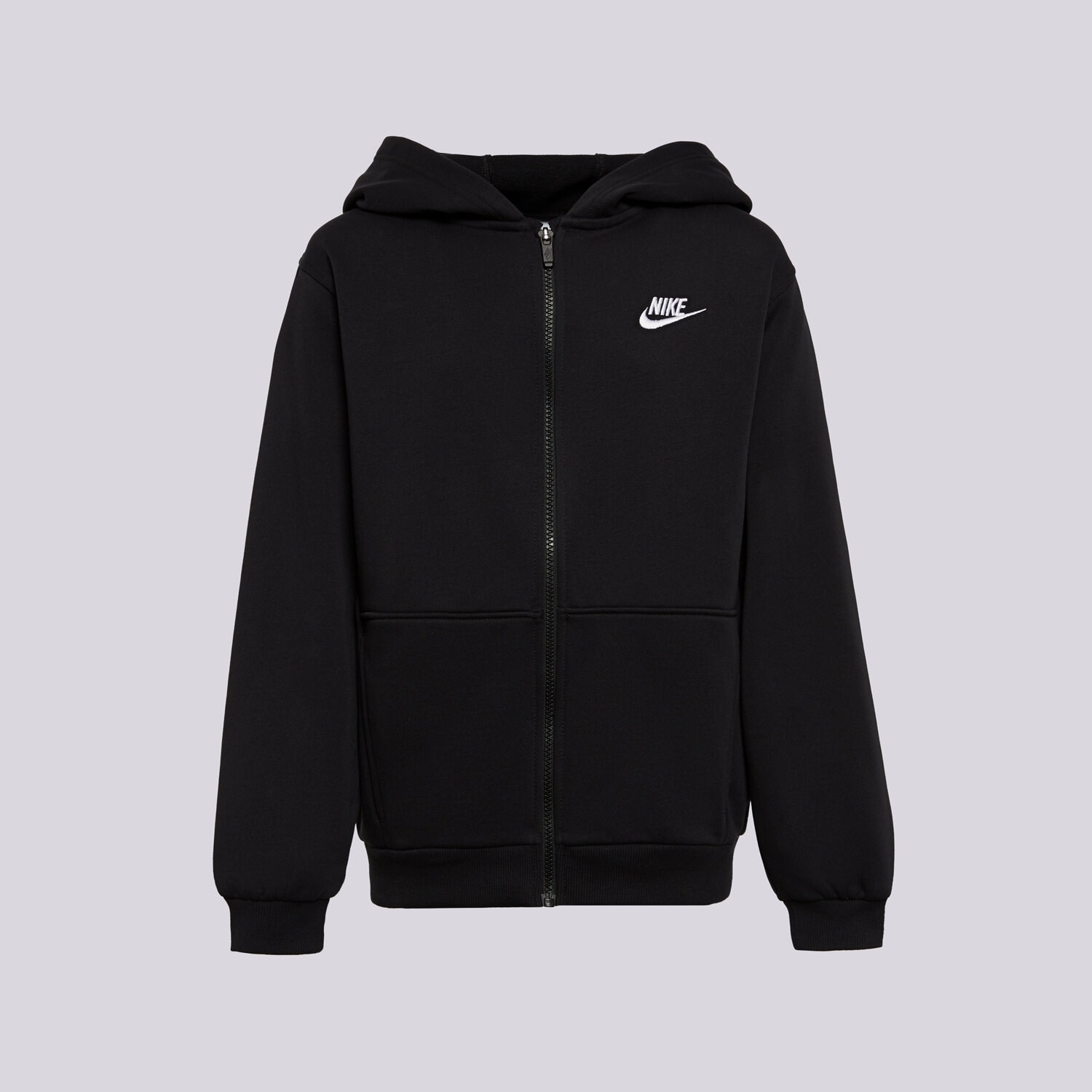 dětská mikina NIKE MIKINA ROZEPÍNACÍ S KAPUCÍ CLUB FT BOY FD3017-010 ČERNÁ