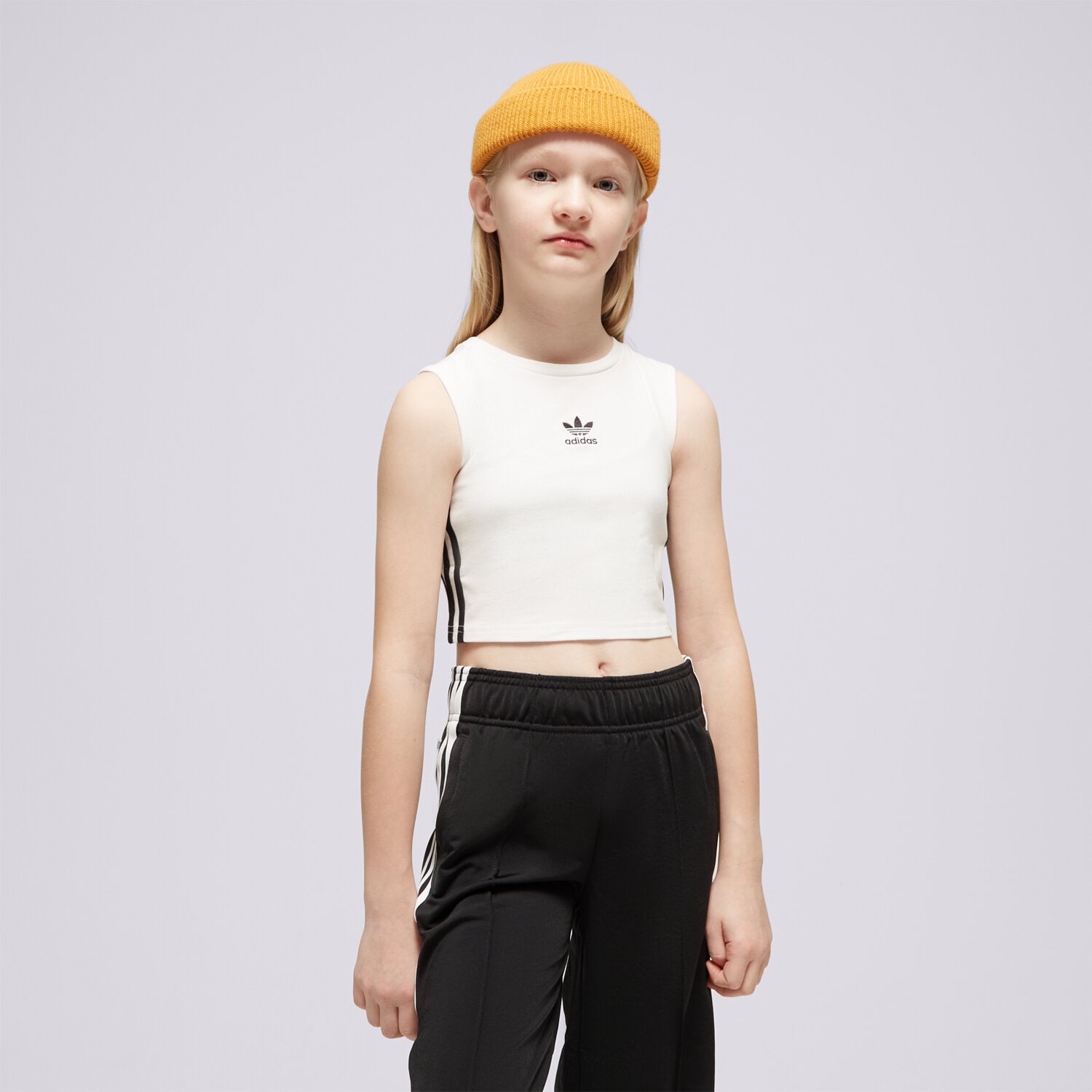 dětské tričko ADIDAS TRIČKO CROP TOP TOP GIRL IC3129 BÍLÁ