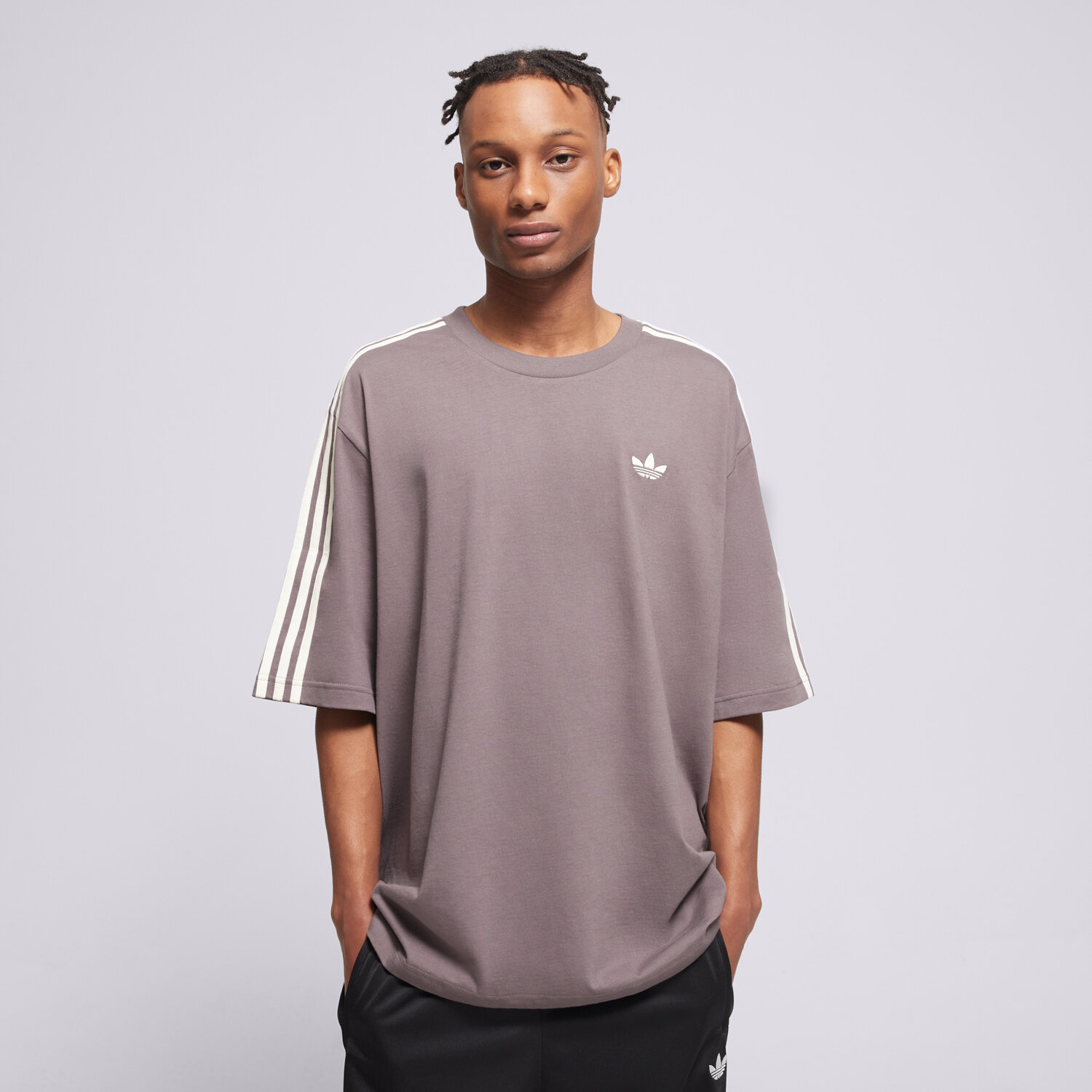 pánské tričko ADIDAS TRIČKO 3S TEE KE1591 HNĚDÁ