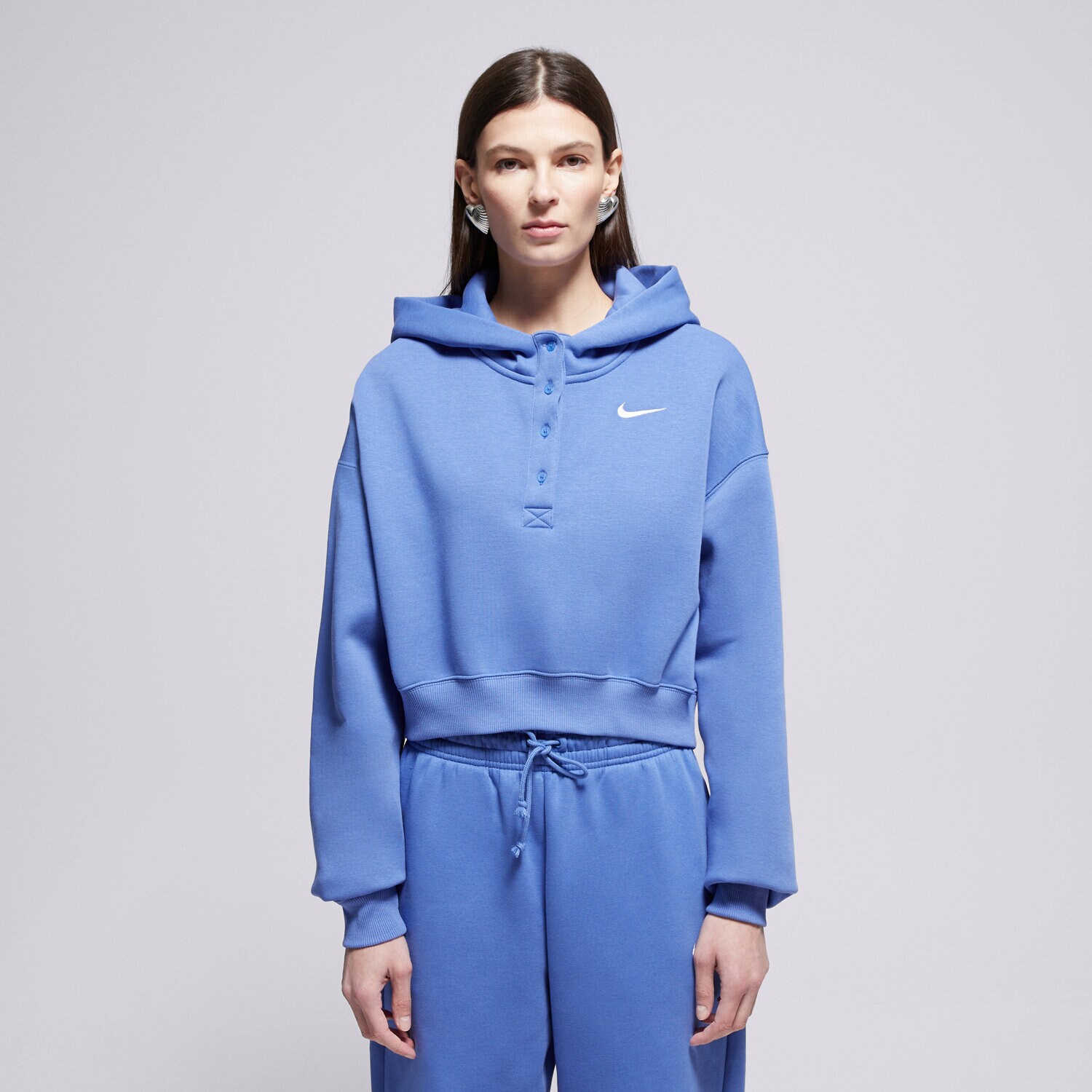 dámská mikina NIKE MIKINA S KAPUCÍ PHNX FLC OS W NSW IF0258-460 MODRÁ