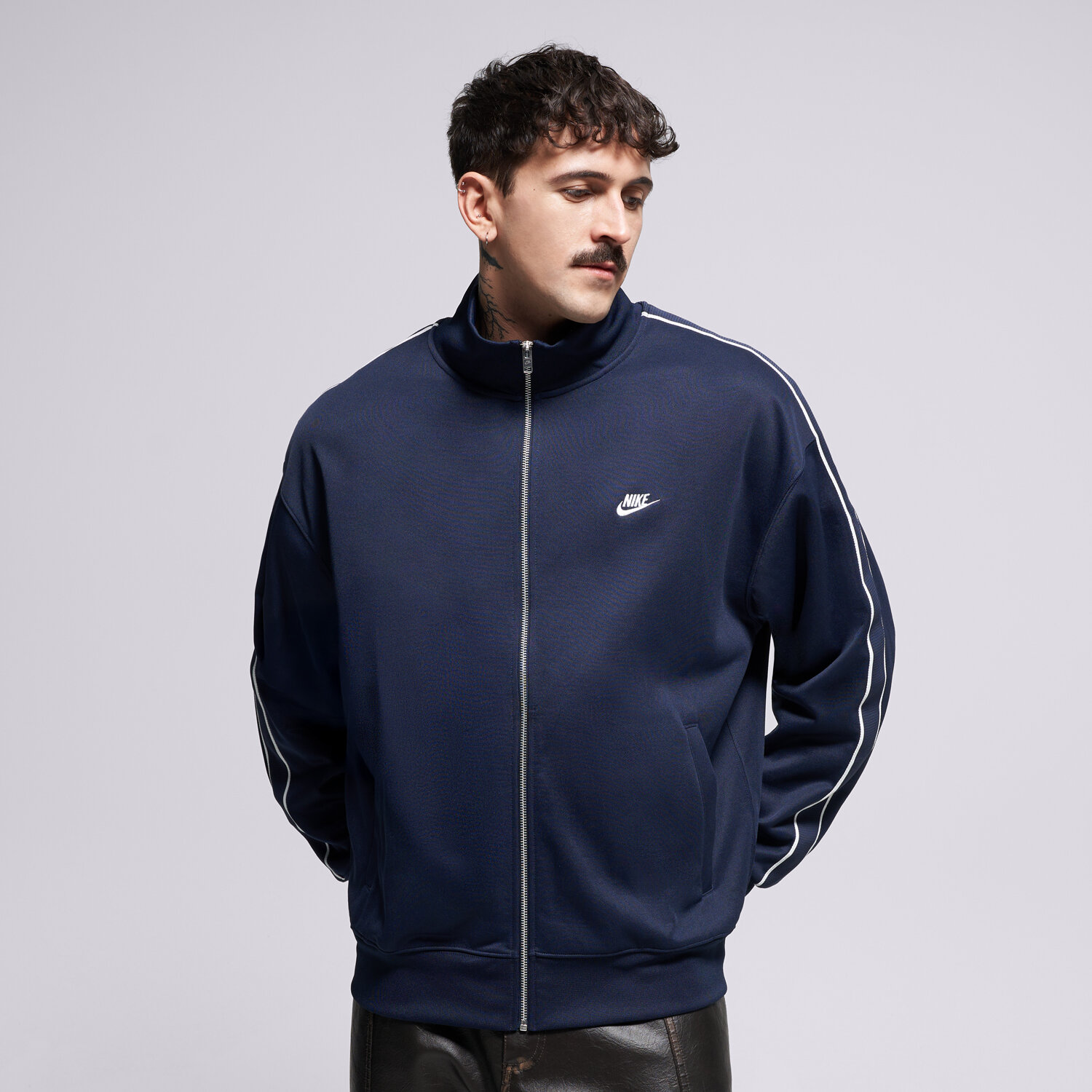 pánská mikina NIKE MIKINA ROZEPÍNACÍ M NK CLUB KNIT OS TRACK JACKET HV1417-451 TMAVOMODRÁ