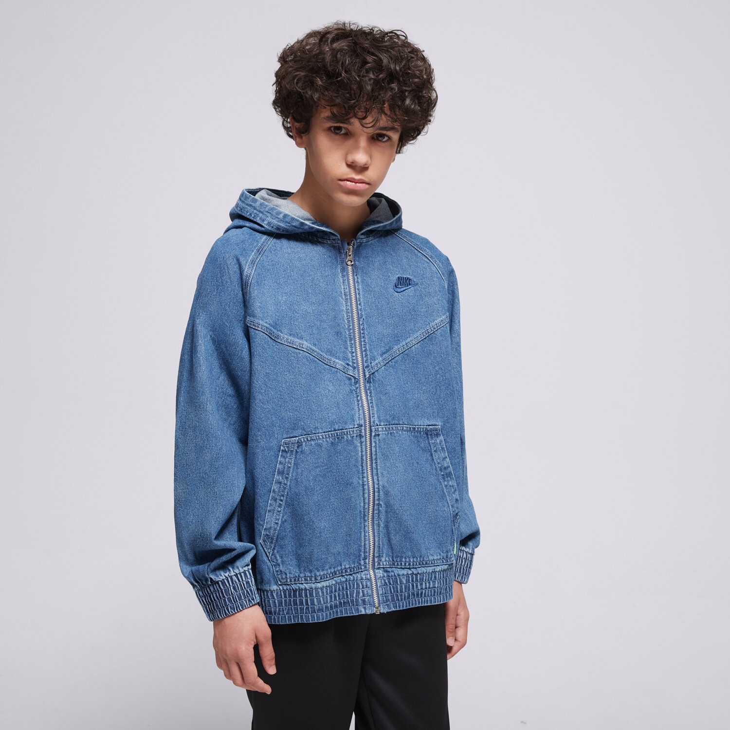 dětské tričko NIKE BUNDA WR DENIM FZ JACKET BOY IF2306-435 MODRÁ