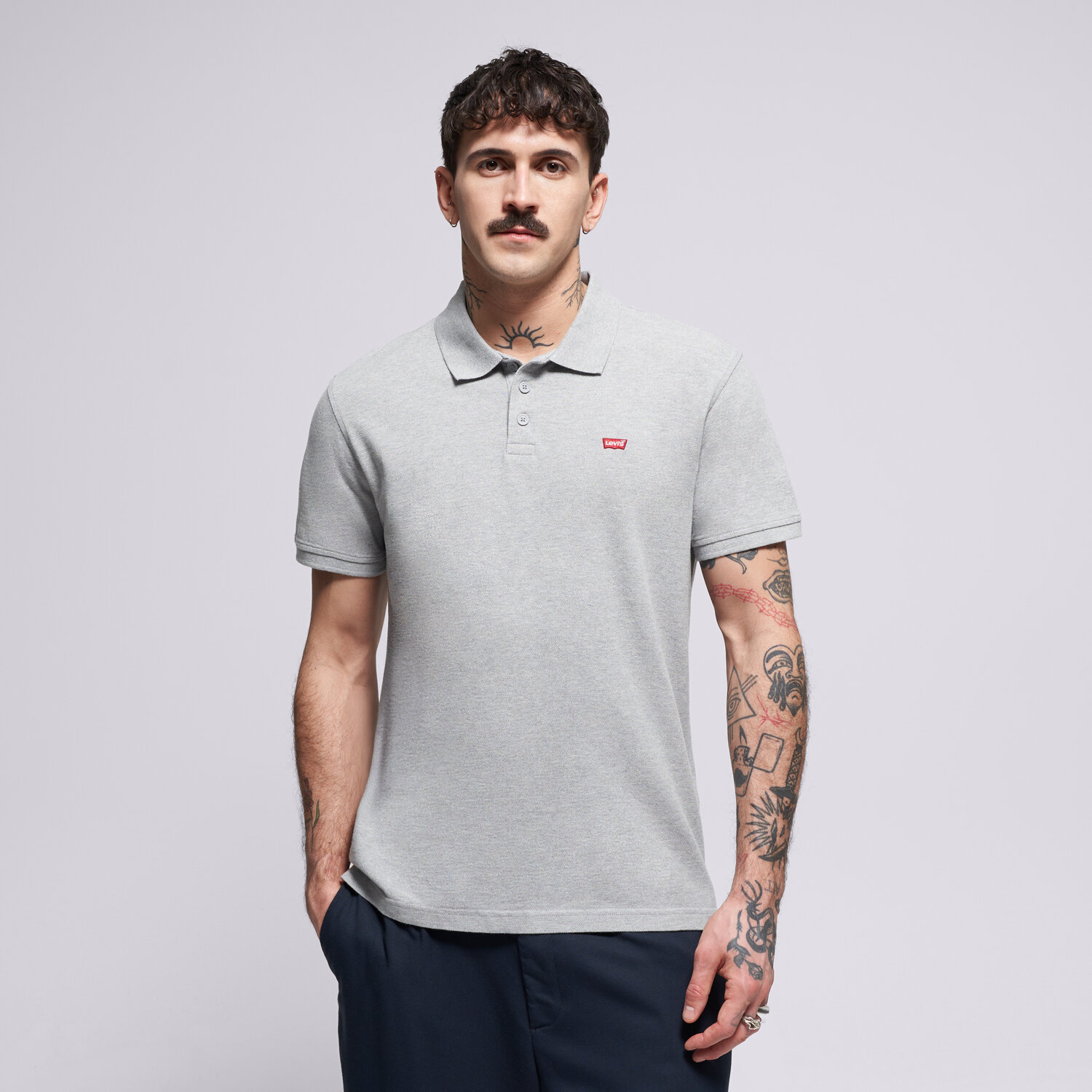 pánské polo tričko LEVI'S TRIČKO LEVIS HM TRIČKO GREYS 35883-0004 ŠEDÁ