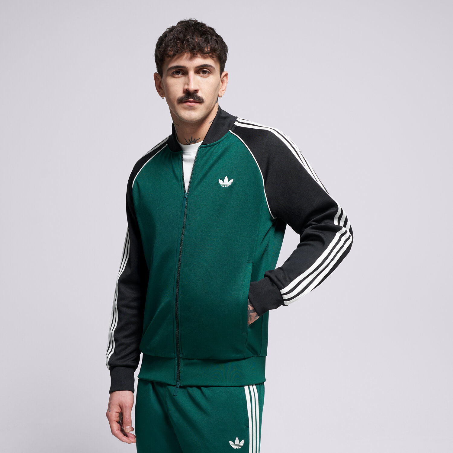 pánská mikina ADIDAS MIKINA ROZEPÍNACÍ SST TT KE3509 ZELENÁ