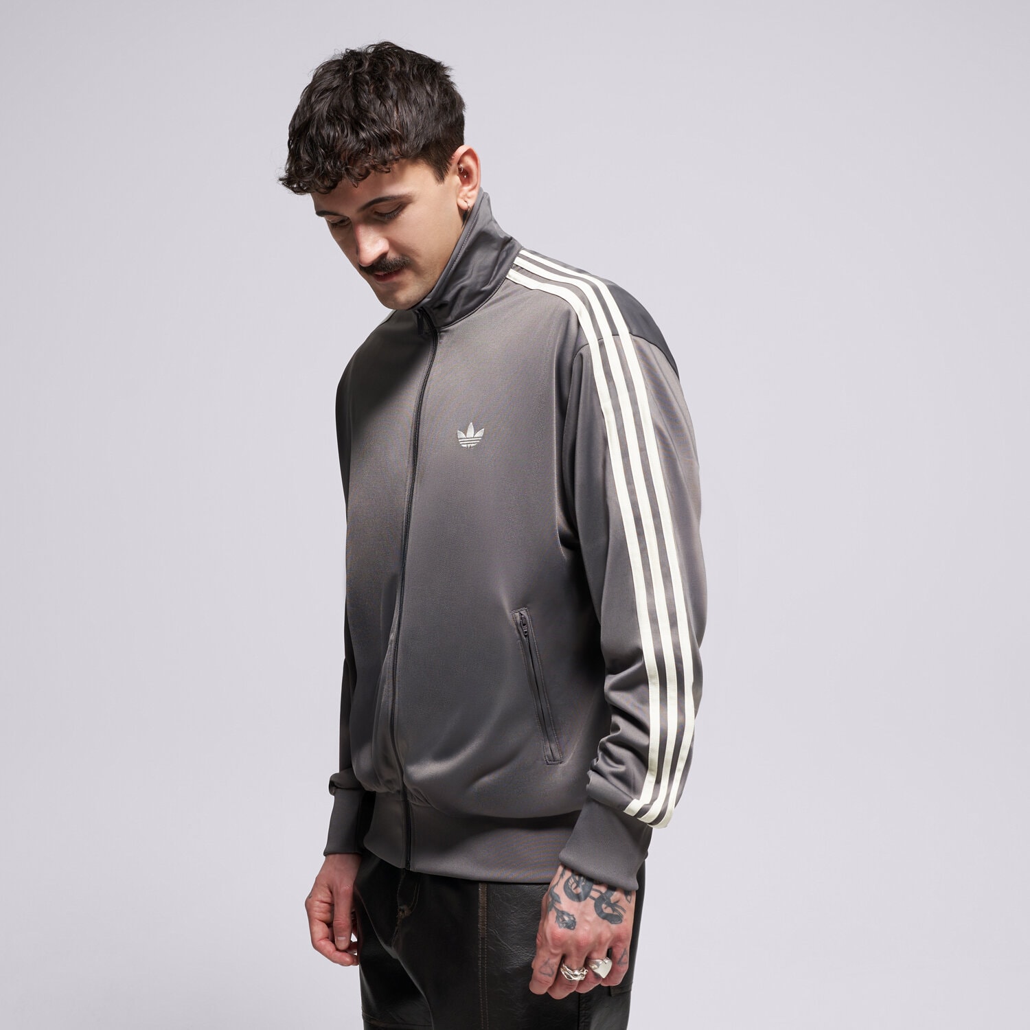 pánská mikina ADIDAS MIKINA ROZEPÍNACÍ FIREBIRD TT KE1645 HNĚDÁ