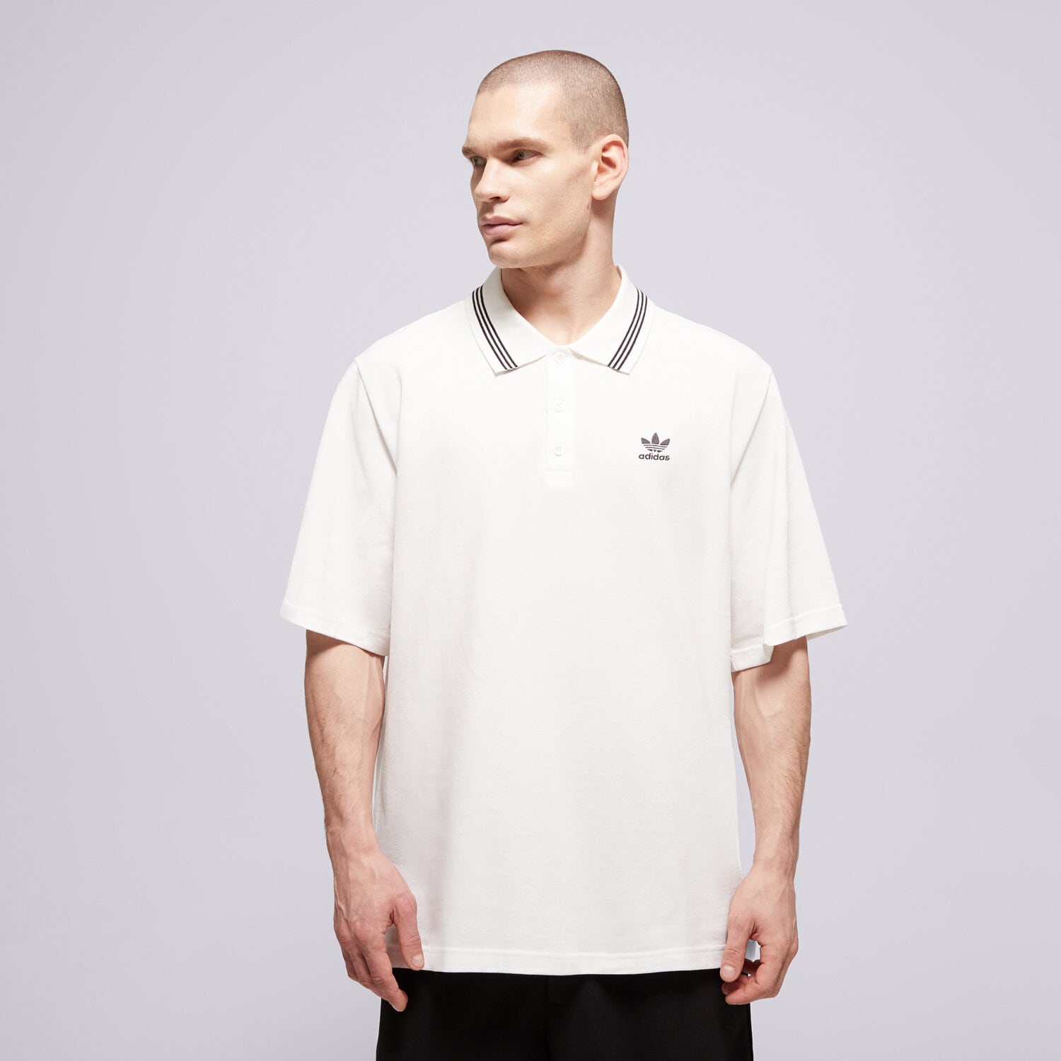 pánské polo tričko ADIDAS TRIČKO LOOSE TRIČKO JW5898 BÍLÁ