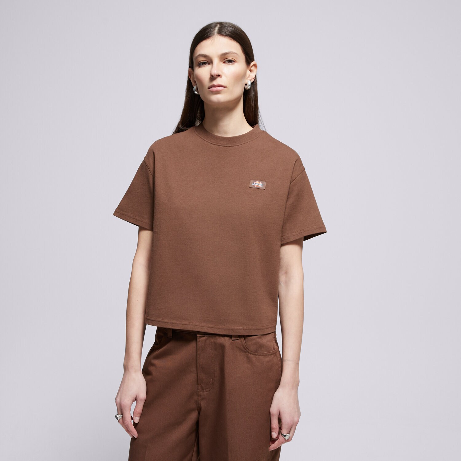 dámské tričko DICKIES TRIČKO OAKPORT BOXY SS TEE DK0A4Y8L0TB1 HNĚDÁ
