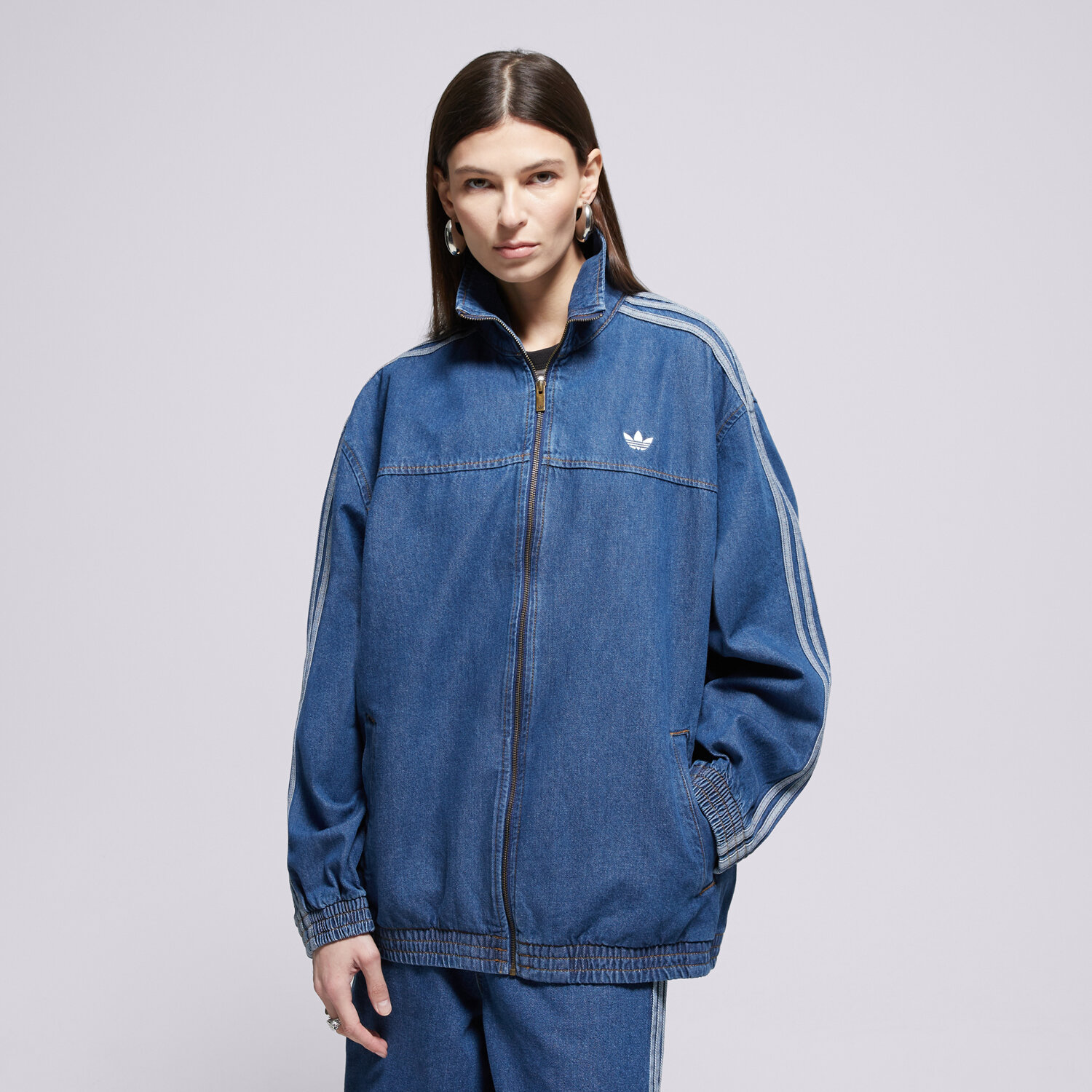 Přechodná bunda dámská (podzimní, jarní) ADIDAS BUNDA FIREBIRD TT D KD2920 MODRÁ