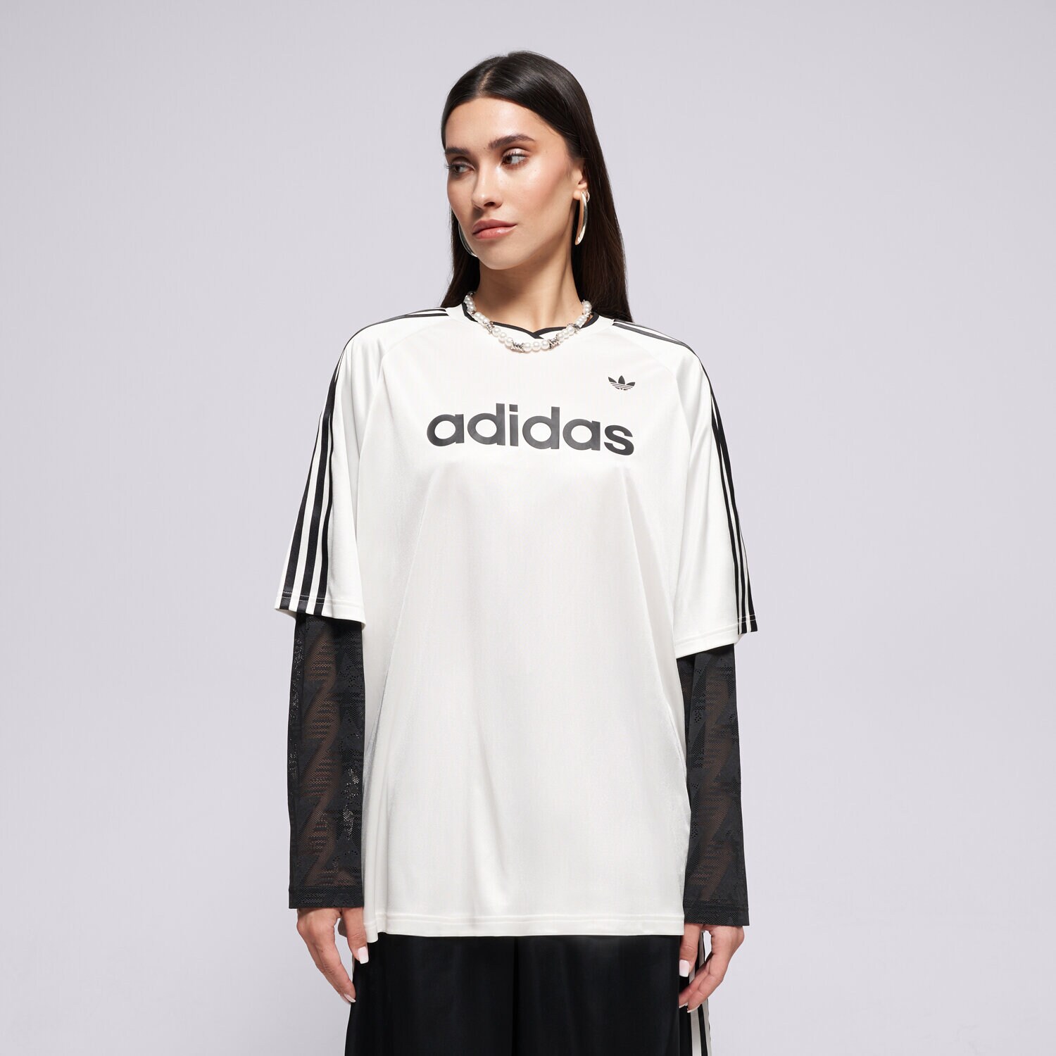 dámské tričko ADIDAS TRIČKO LACE LS JERSEY KC8140 BÍLÁ