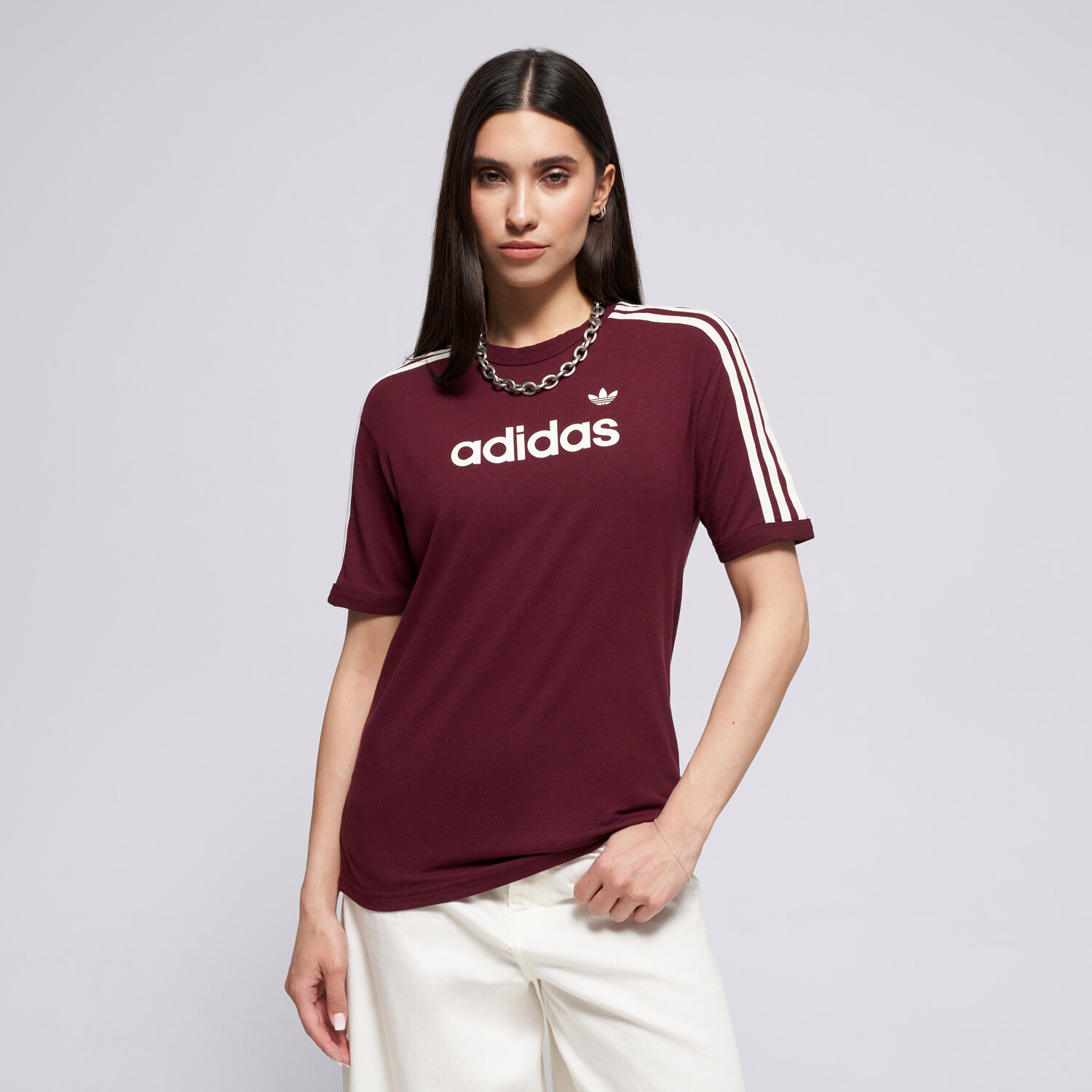 dámské tričko ADIDAS TRIČKO LINEAR TEE KD3710 BORDOVÁ