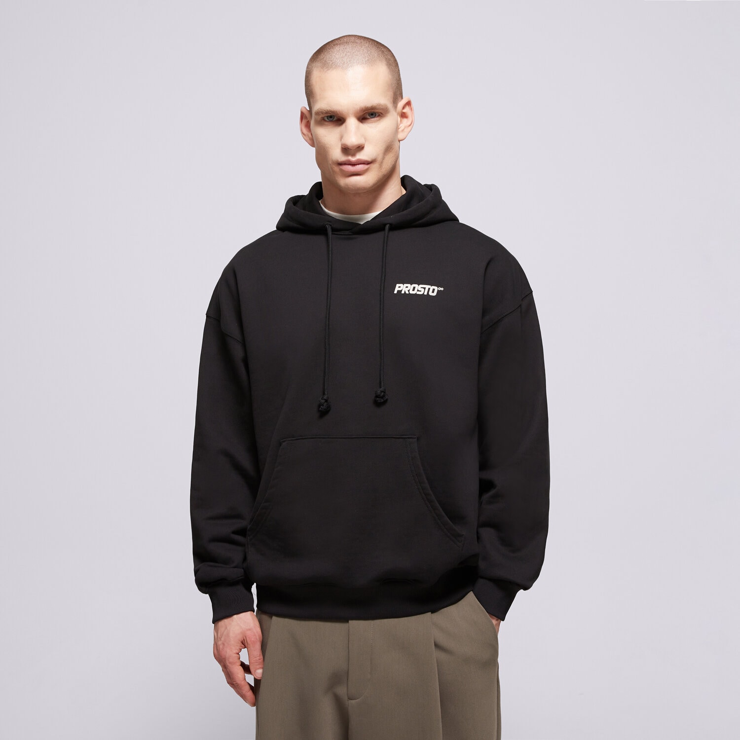 pánská mikina PROSTO MIKINA S KAPUCÍ HOODIE WEAR THE STREET BLACK KL261MSWE2141 ČERNÁ