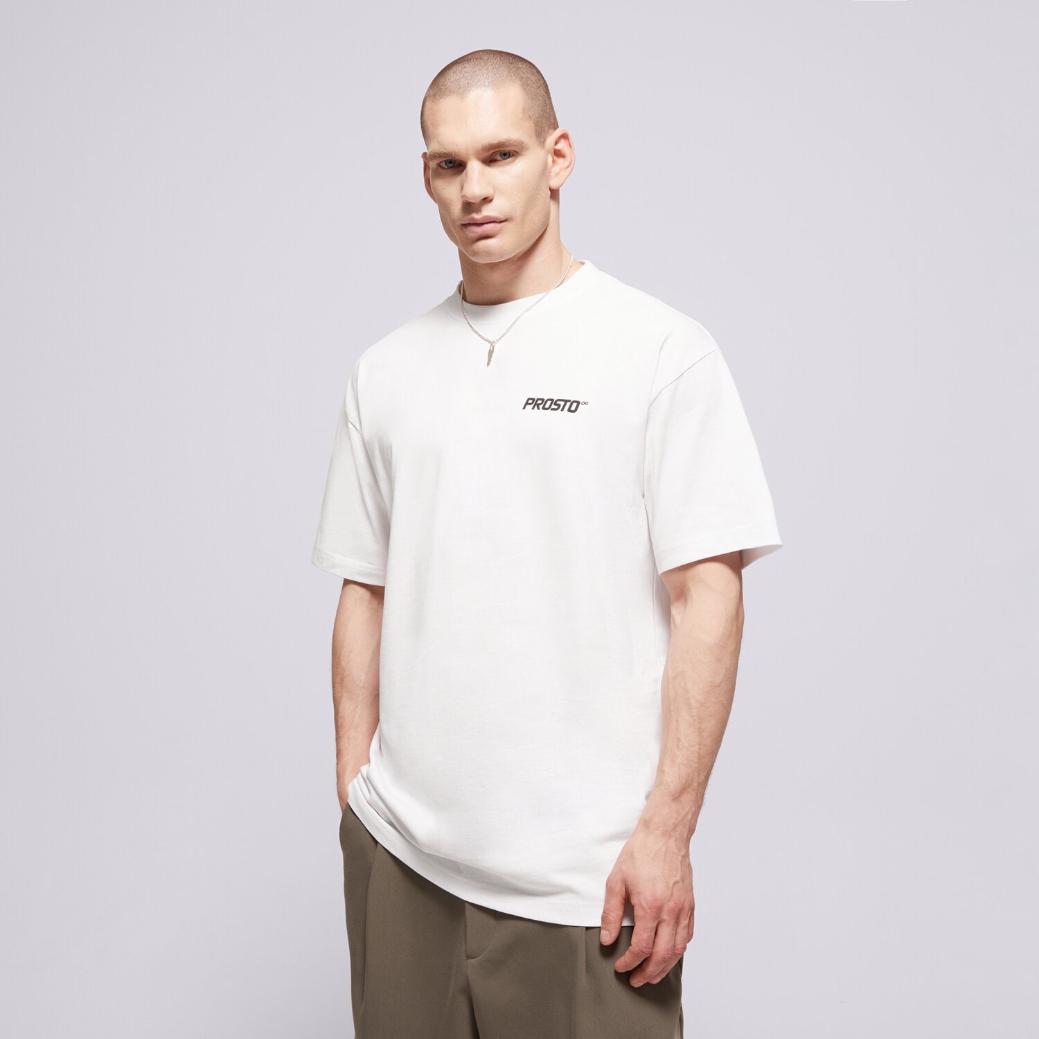 pánské tričko PROSTO TRIČKO WEAR THE STREET WHITE KL261MTEE1181 BÍLÁ