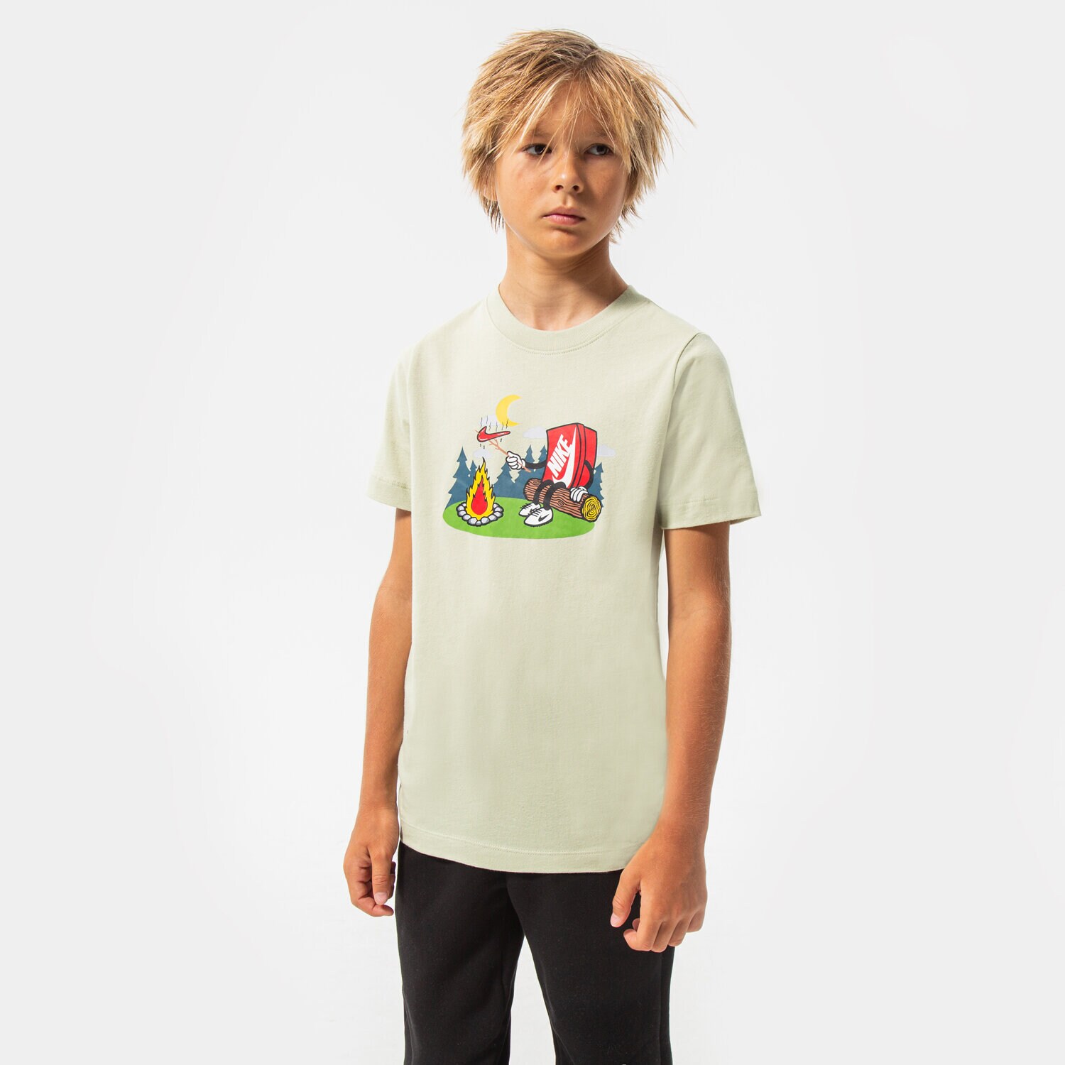 dětské tričko NIKE TRIČKO B NSW TEE BOXY 2 BOY DQ3855-371 ŠEDÁ