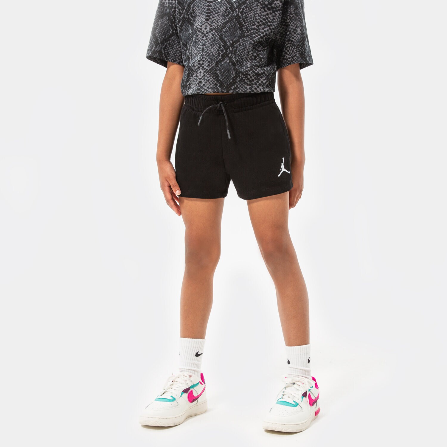 JORDAN ŠORTKY  JORDAN ESSENTIALS SHORTS GIRL 45A771-023 ČERNÁ