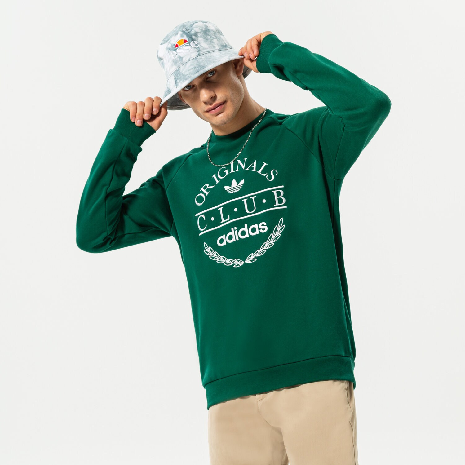 pánská mikina ADIDAS MIKINA CLUB SWEATER HR7895 ZELENÁ