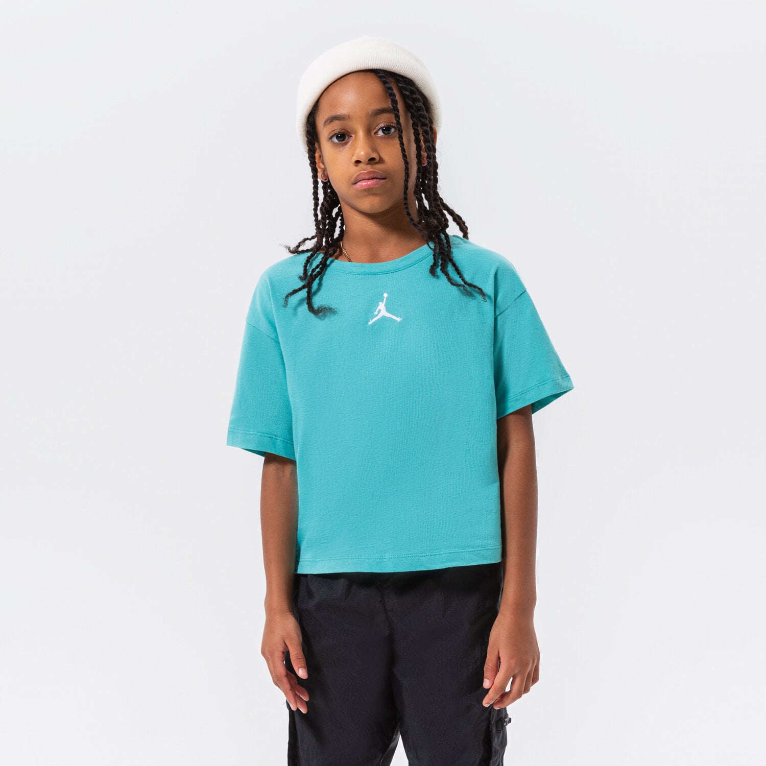 dětské tričko JORDAN TRIČKO JORDAN ESSENTIALS TEE GIRL 45A770-B5P ZELENÁ