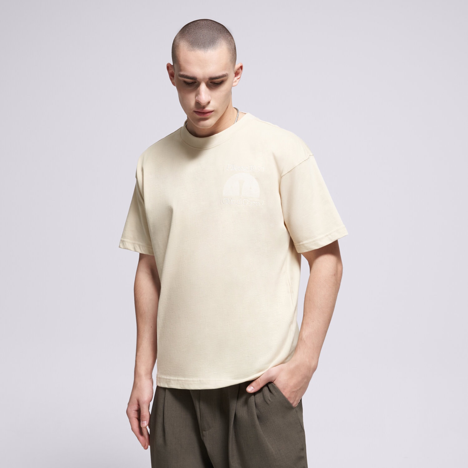 pánské tričko ELLESSE TRIČKO CLUB DI CORSA TEE SHB23147129 BÉŽOVÁ
