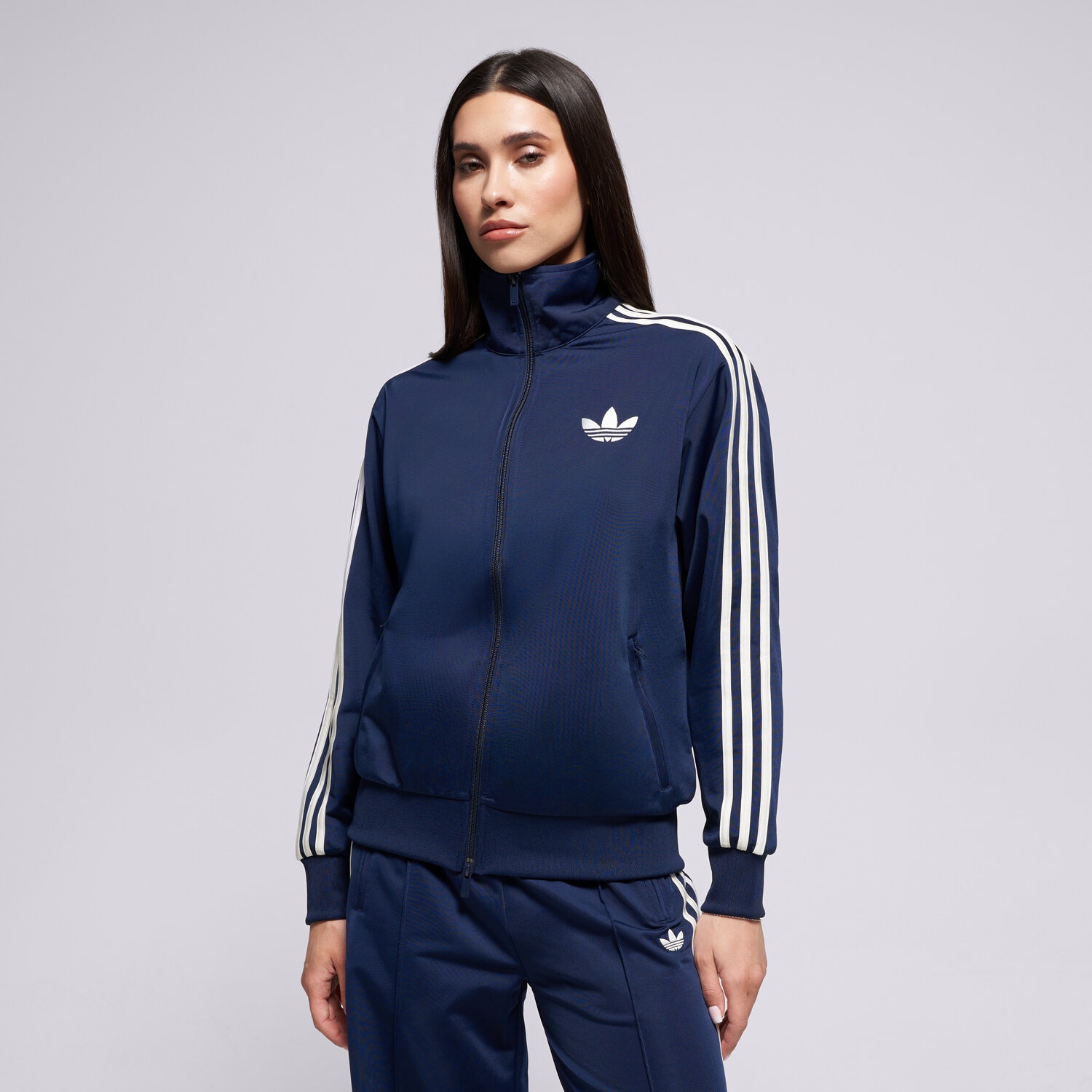 dámská mikina ADIDAS MIKINA ROZEPÍNACÍ FB TT LOOSE KC9004 TMAVOMODRÁ