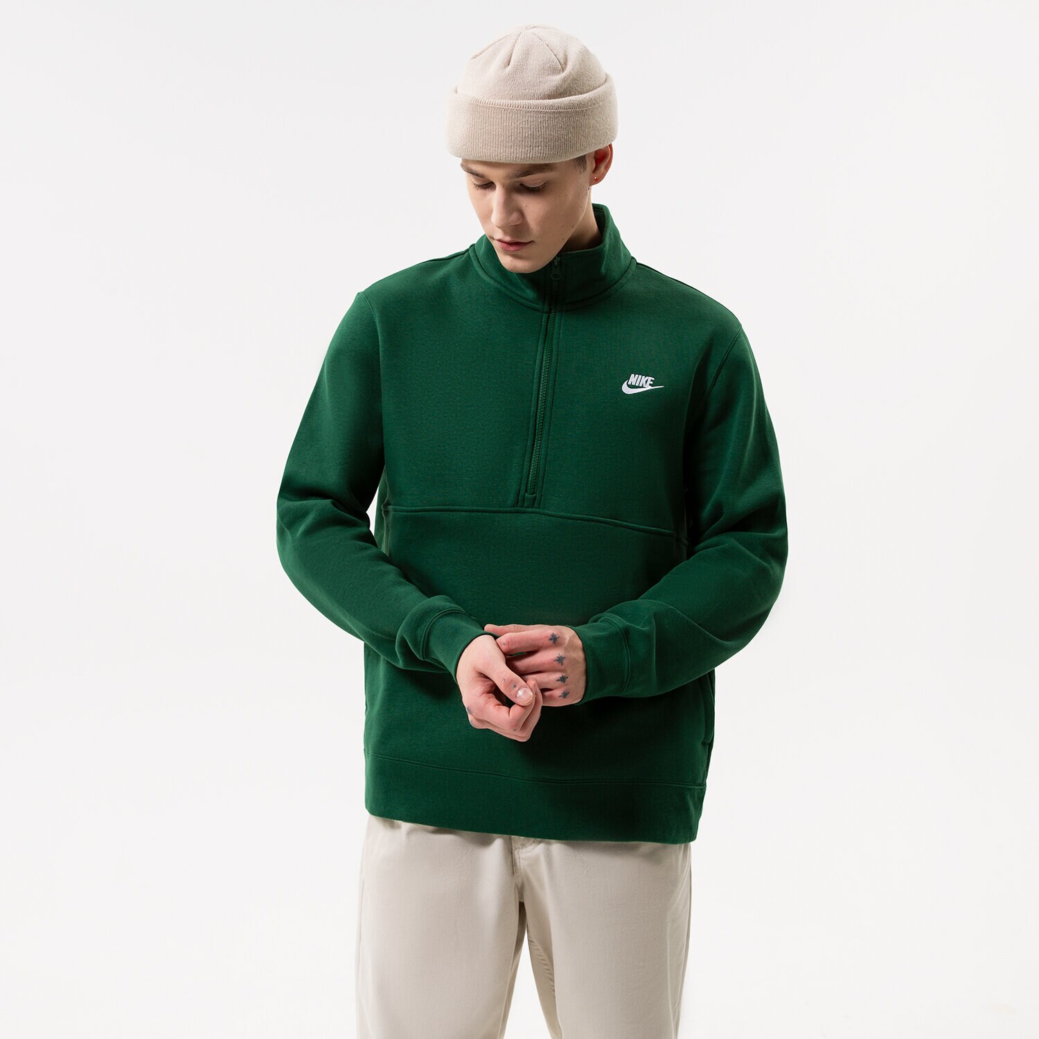 pánská mikina NIKE MIKINA NIKE SPORTSWEAR CLUB DD4732-341 ZELENÁ