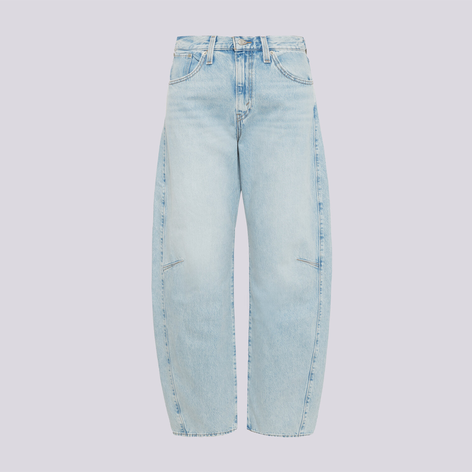 dámské kalhoty LEVI'S KALHOTY  CINCH BARREL LIGHT INDIGO FLAT FINISH 003V5-0003 MODRÁ