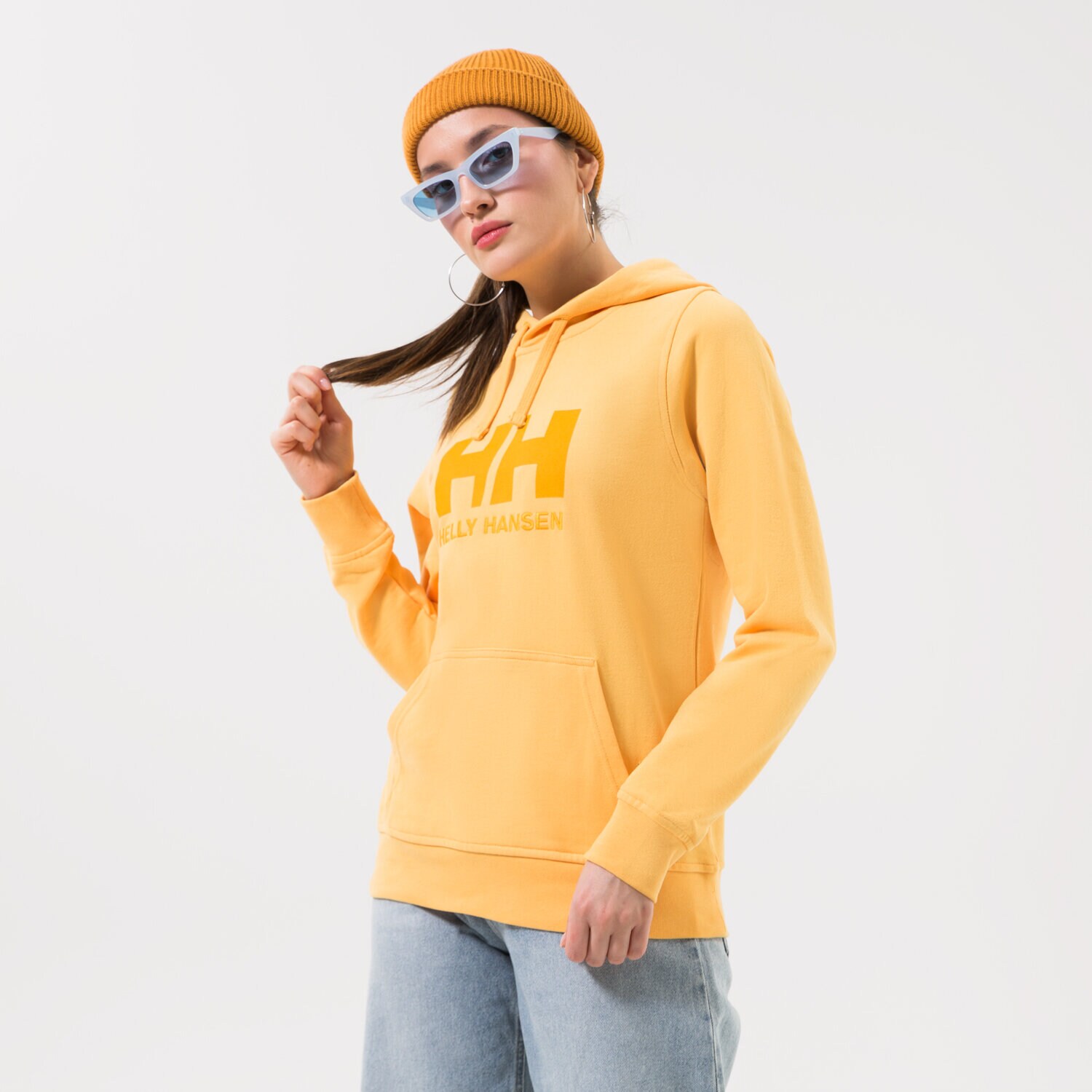 dámská mikina HELLY HANSEN MIKINA S KAPUCÍ W HH LOGO HOODIE 33978341 ŽLUTÁ