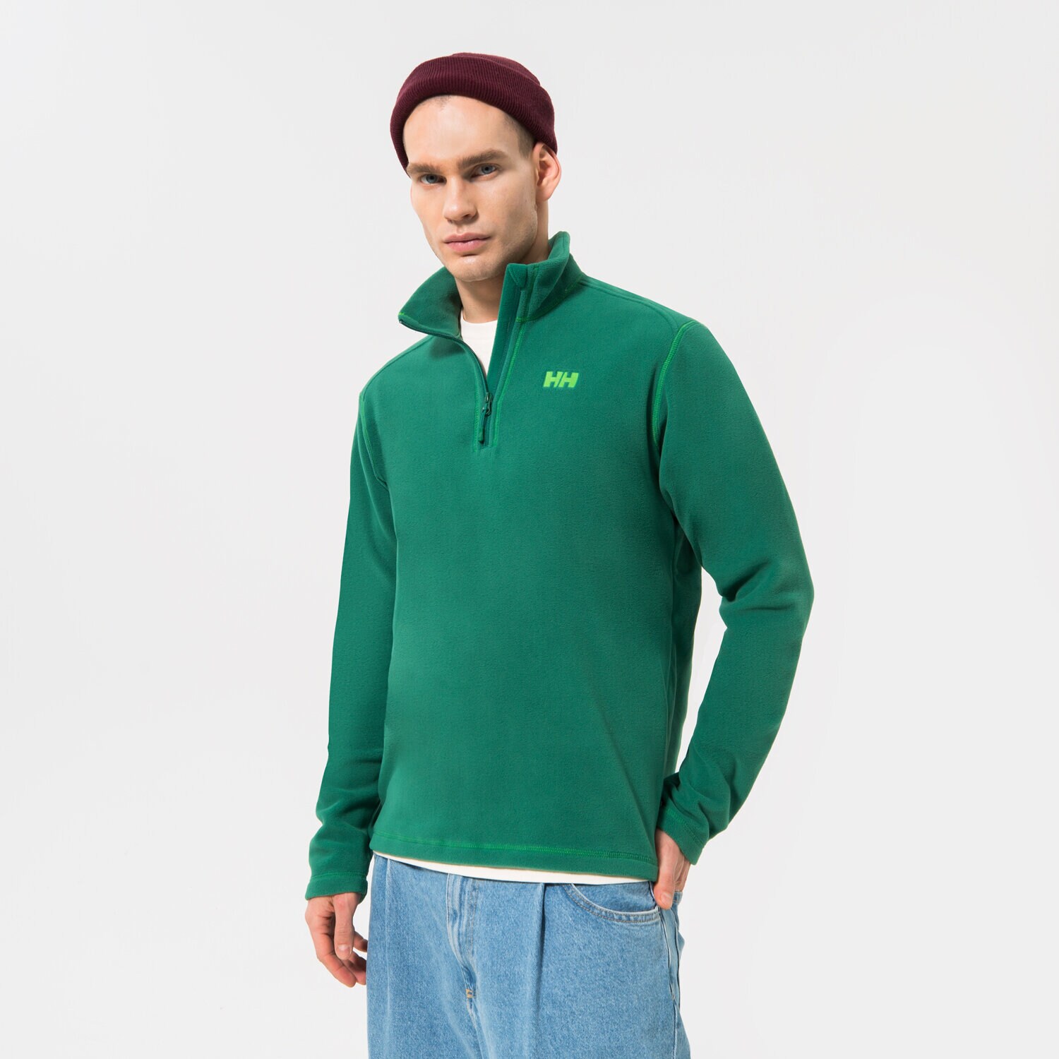 pánská mikina HELLY HANSEN MIKINA DAYBREAKER 1/2 ZIP FLEECE 50844486 ZELENÁ
