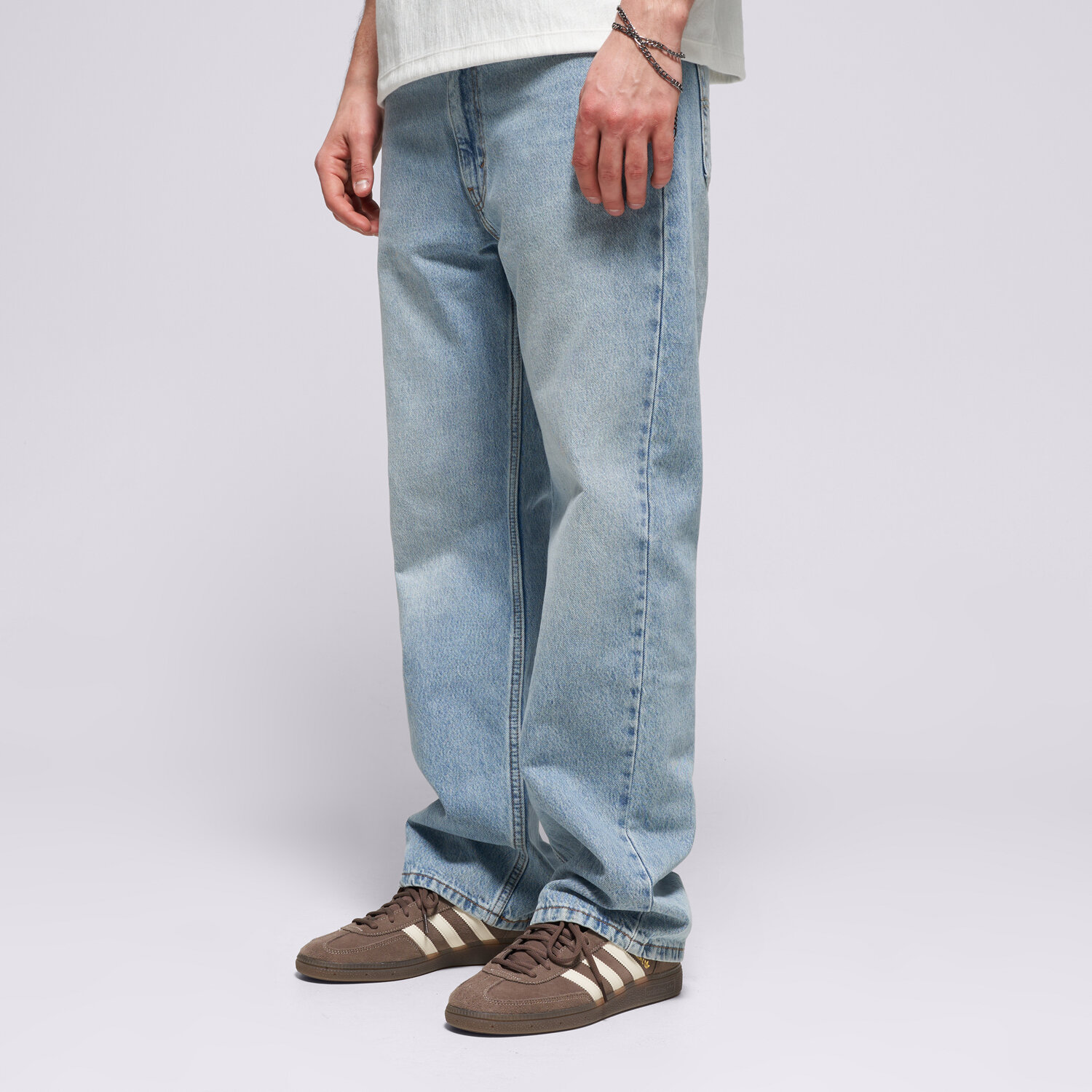 pánské kalhoty LEVI'S KALHOTY  565 LOOSE STRAIGHT LIGHT INDIGO - WORN IN A7221-0010 MODRÁ