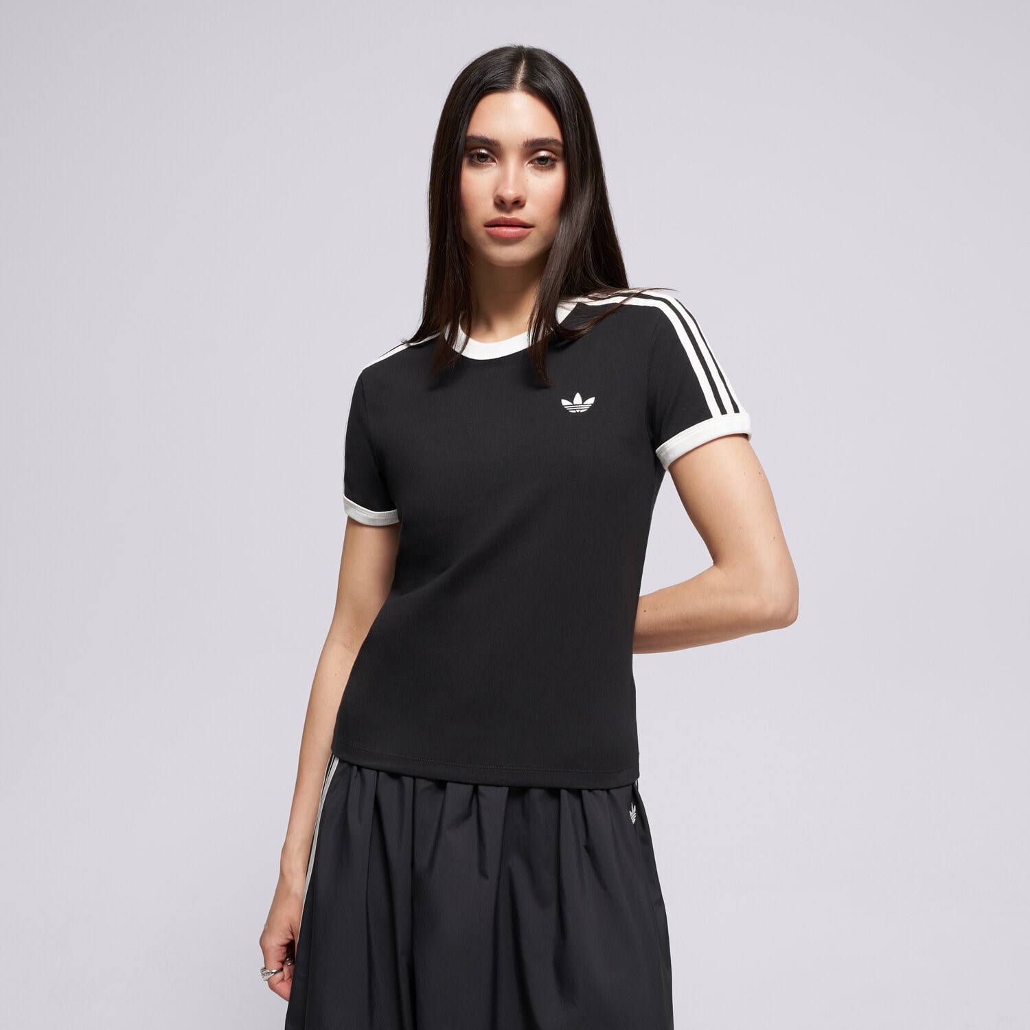 dámské tričko ADIDAS  TRIČKO 3S TEE SLIM KD7980 ČERNÁ